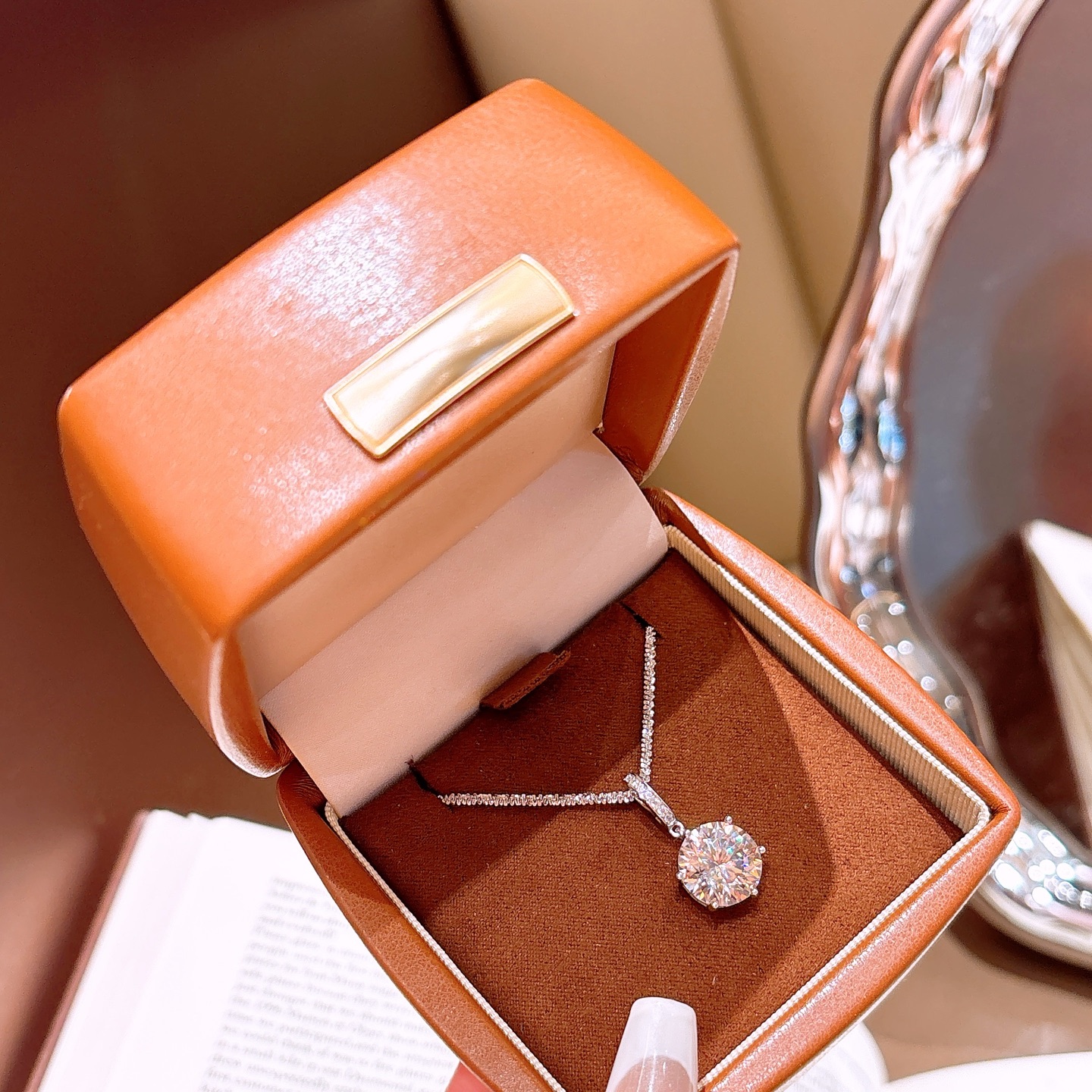 Fine Silver Moissanite Necklace Cute Everyday Wear Silver