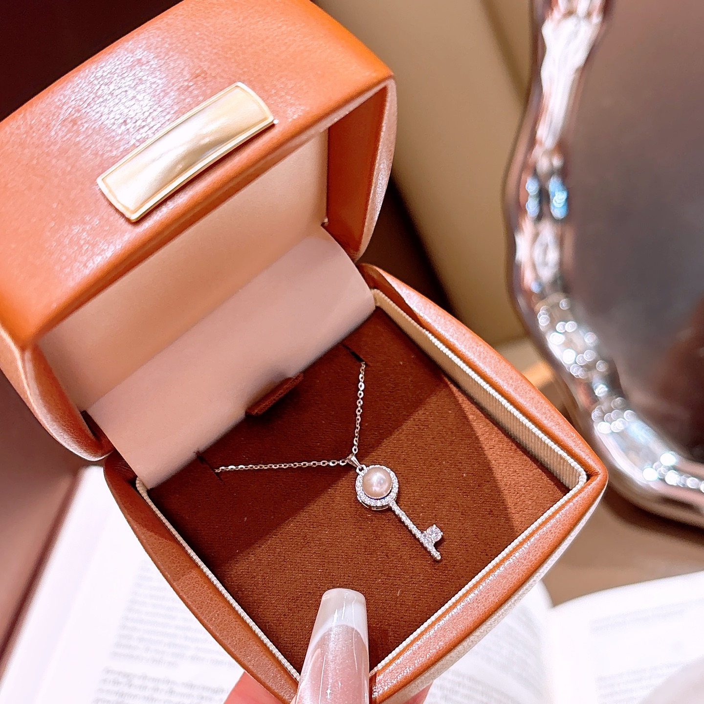 925 Silver Moissanite Necklace Vintage Wedding Favor Silver