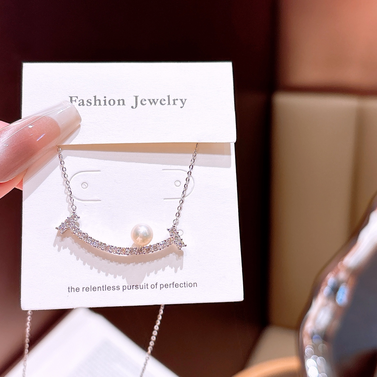 Solid Silver Moissanite Necklace Precision Spring Festival Gold