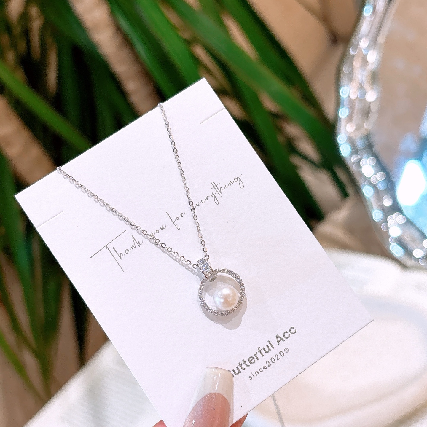 ロマンチックアレルギー対応シルバーネックレスゴールド ウェディング