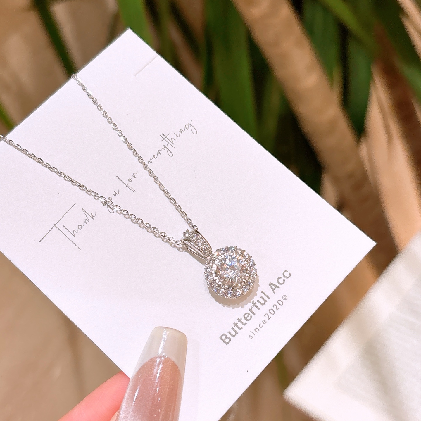 Hypoallergenes Silber Moissanit Kette Französisch Standesamt Silber