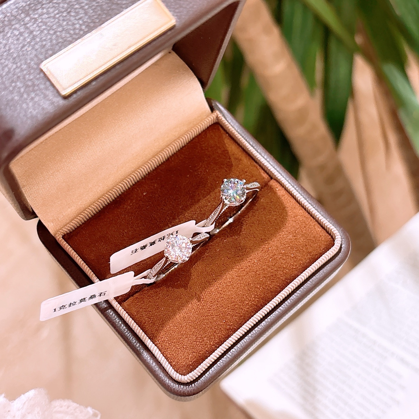 Low Allergy Silver Moissanite Ring Unique Mother's Birthday Gold