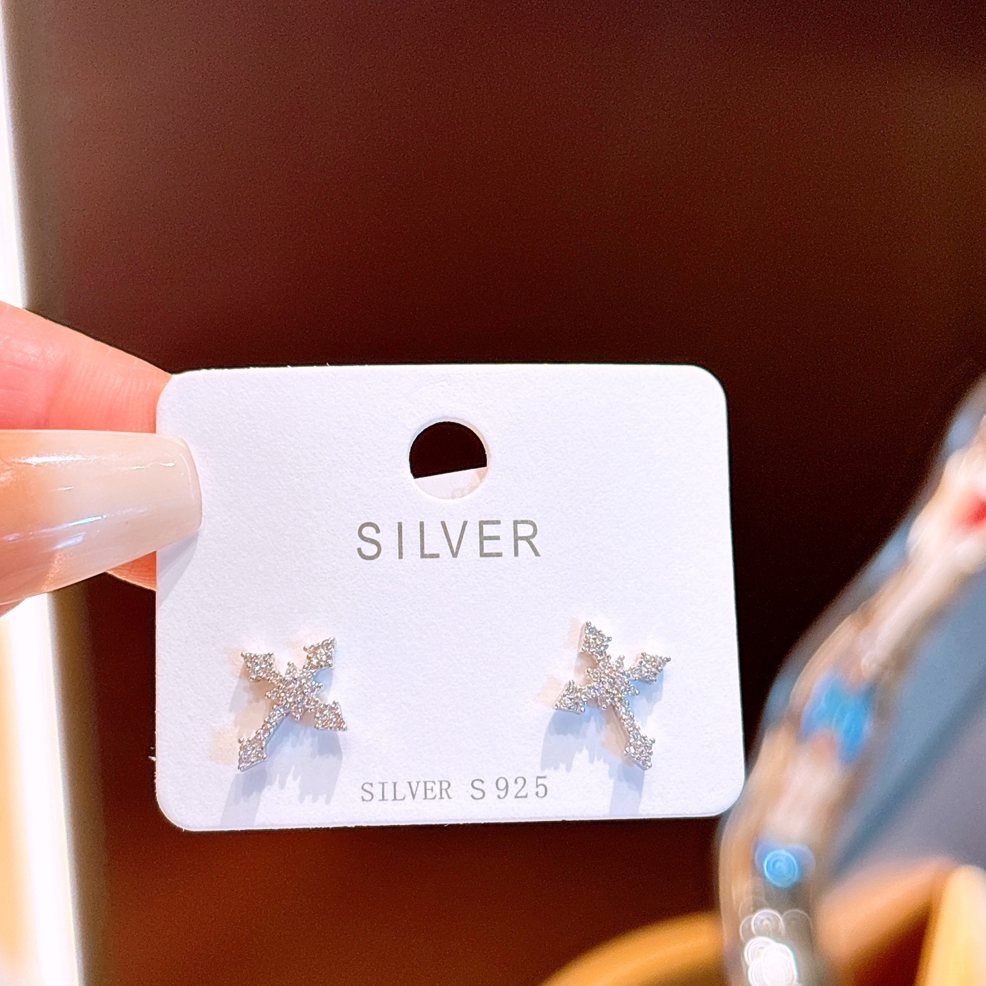 Hypoallergenic Silver Earrings Artistic Wedding Favor Silver