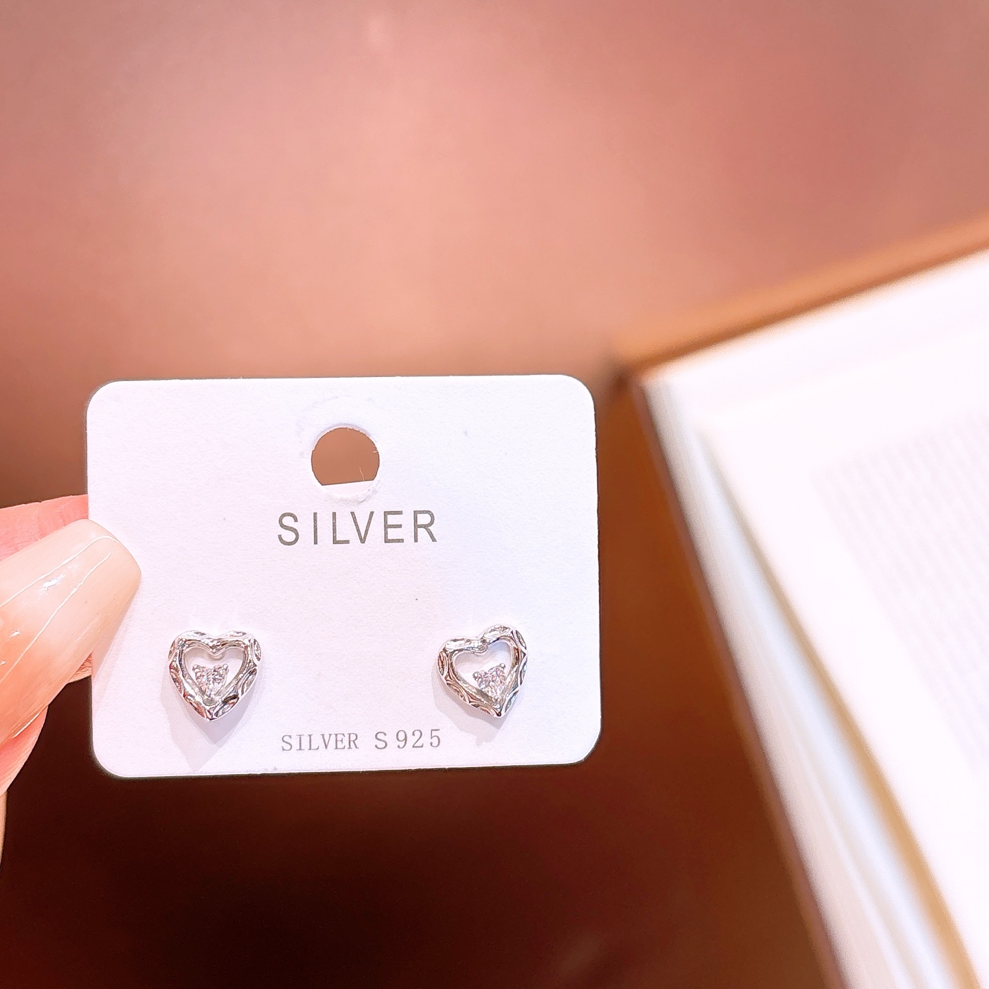 Solid Silver Earrings Sweet Engagement Silver