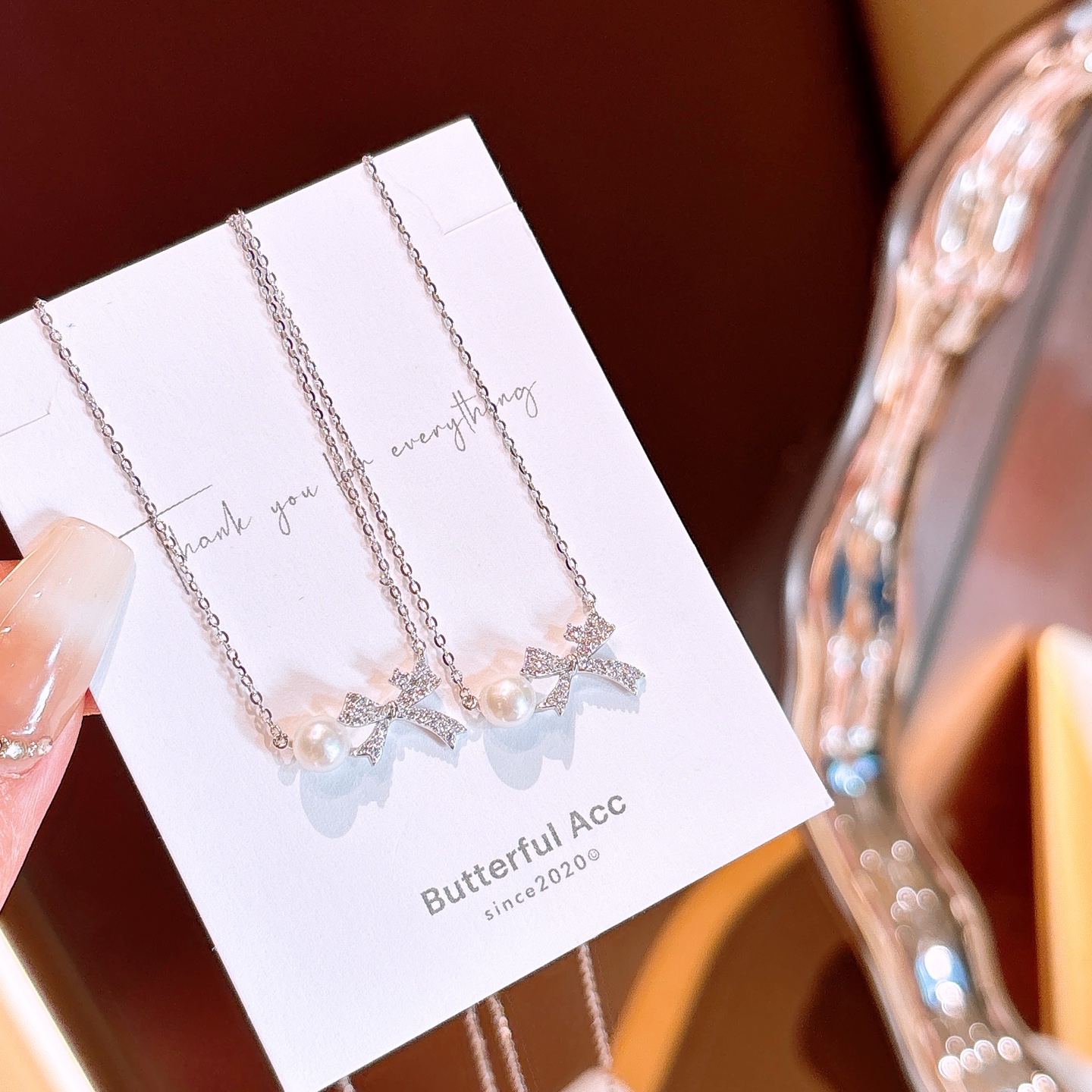 森ガールファインシルバーネックレスシルバー ウェディング