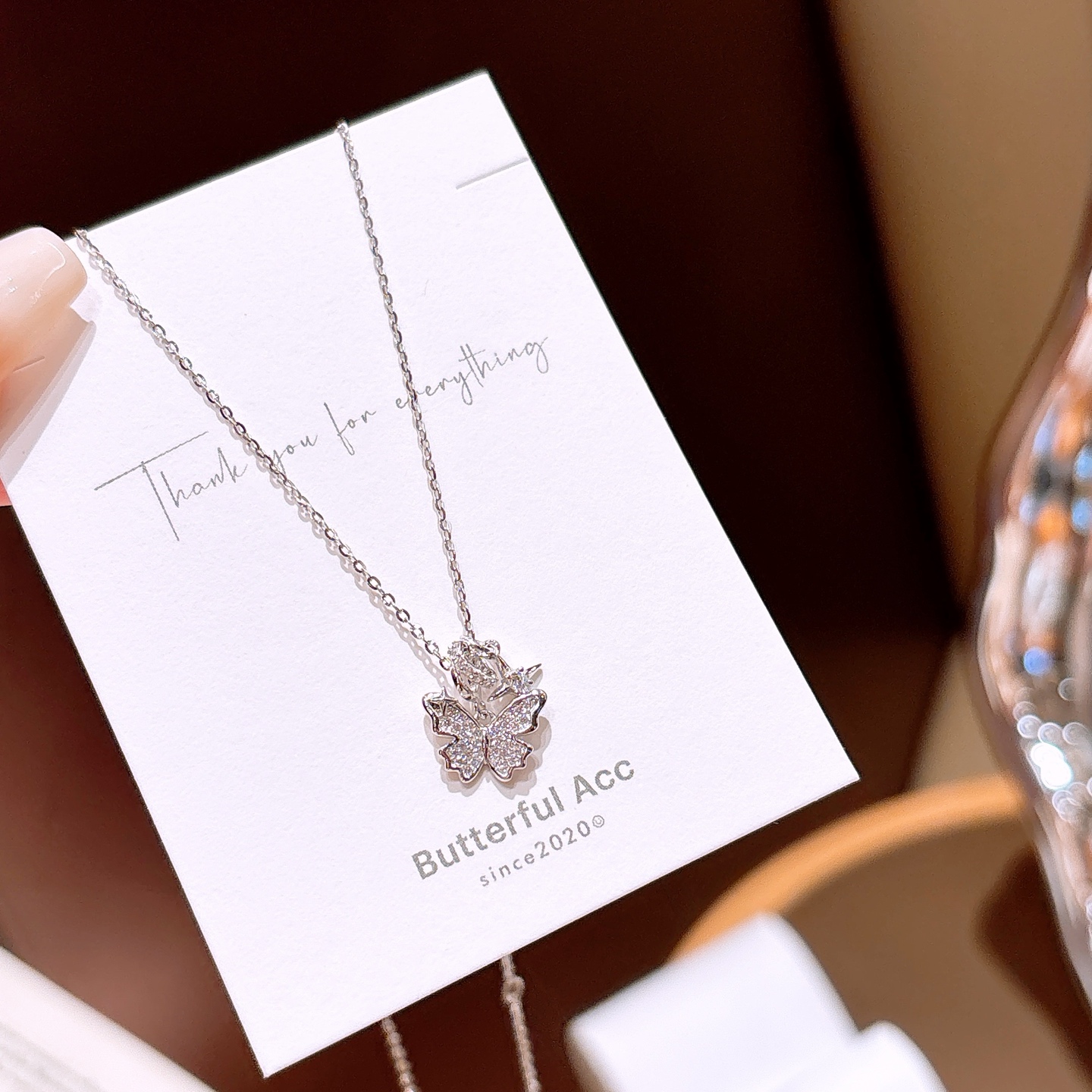 韓国風ニッケル無添加銀ネックレスシルバー 誕生日