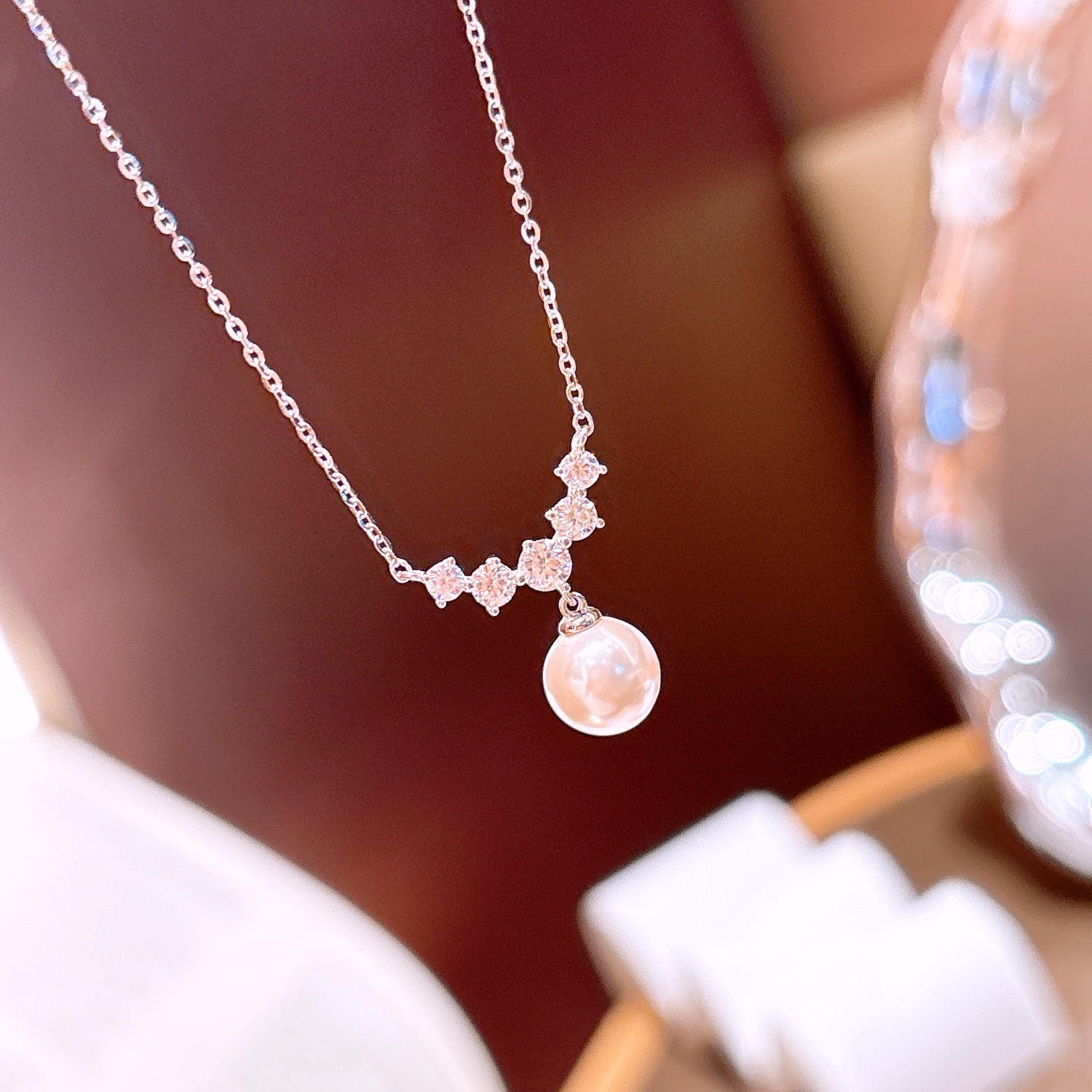 S925 Sterling Silver Moissanite Necklace Sweet Bestie Gift Gold