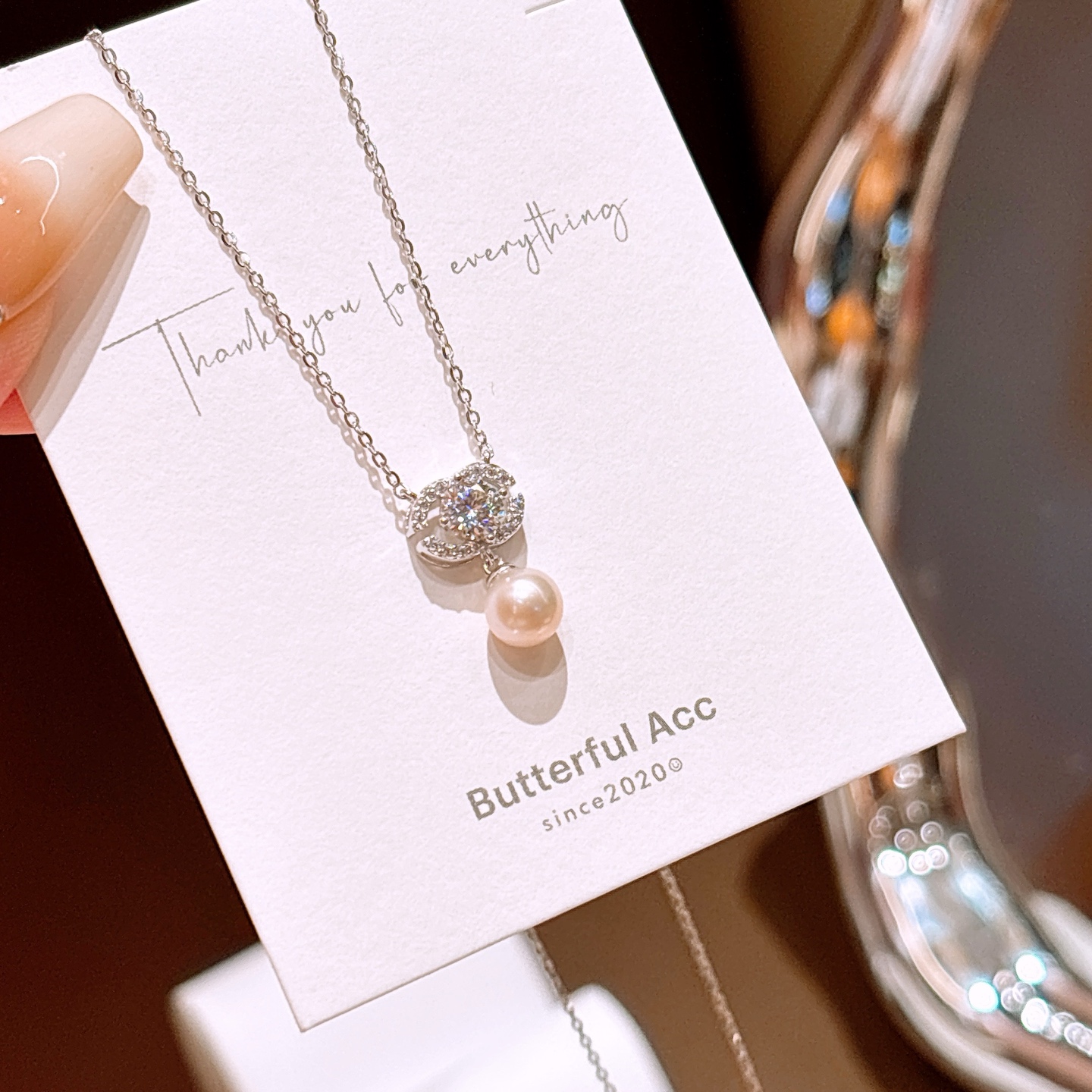 エレガントファインシルバーモアッサナイトネックレスゴールド 婚約