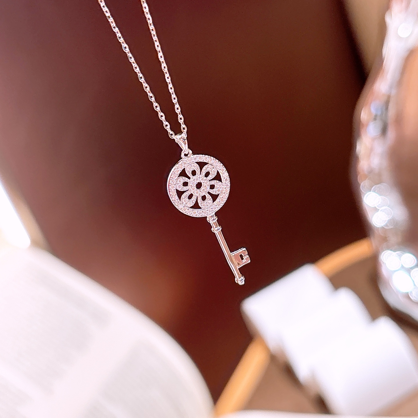 Solid Silver Moissanite Necklace Vintage Wedding Registration Silver