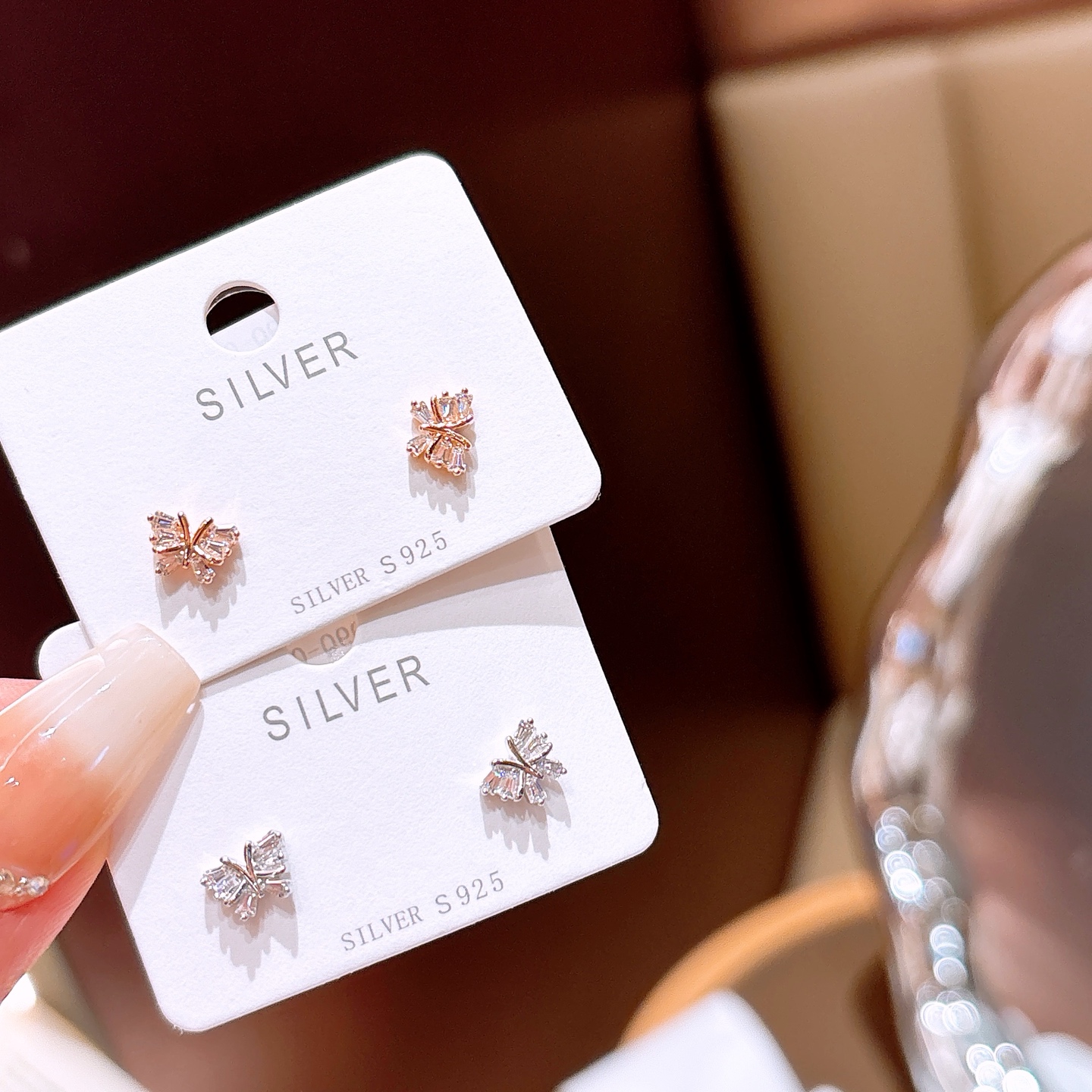 925 Silver Earrings Forest New Year Silver