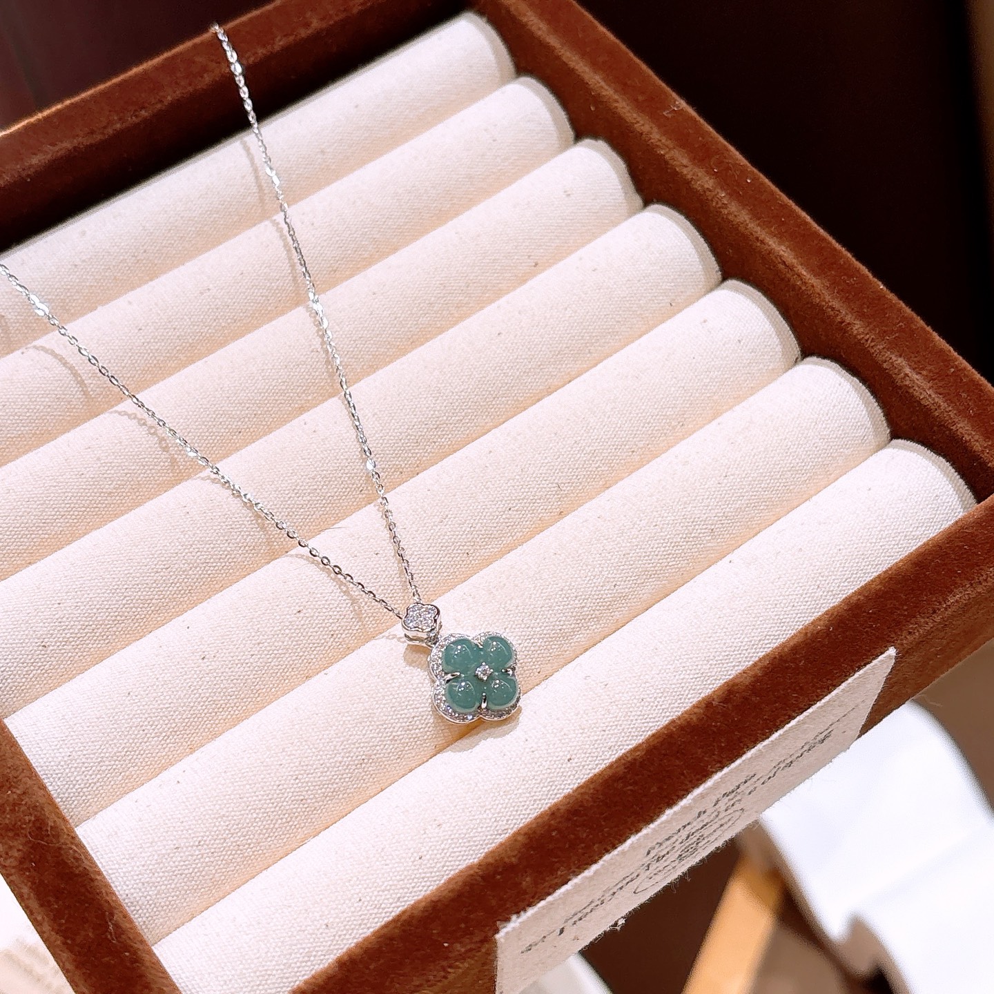 High Polish Silver Jadeite Necklace Sweet Engagement Silver