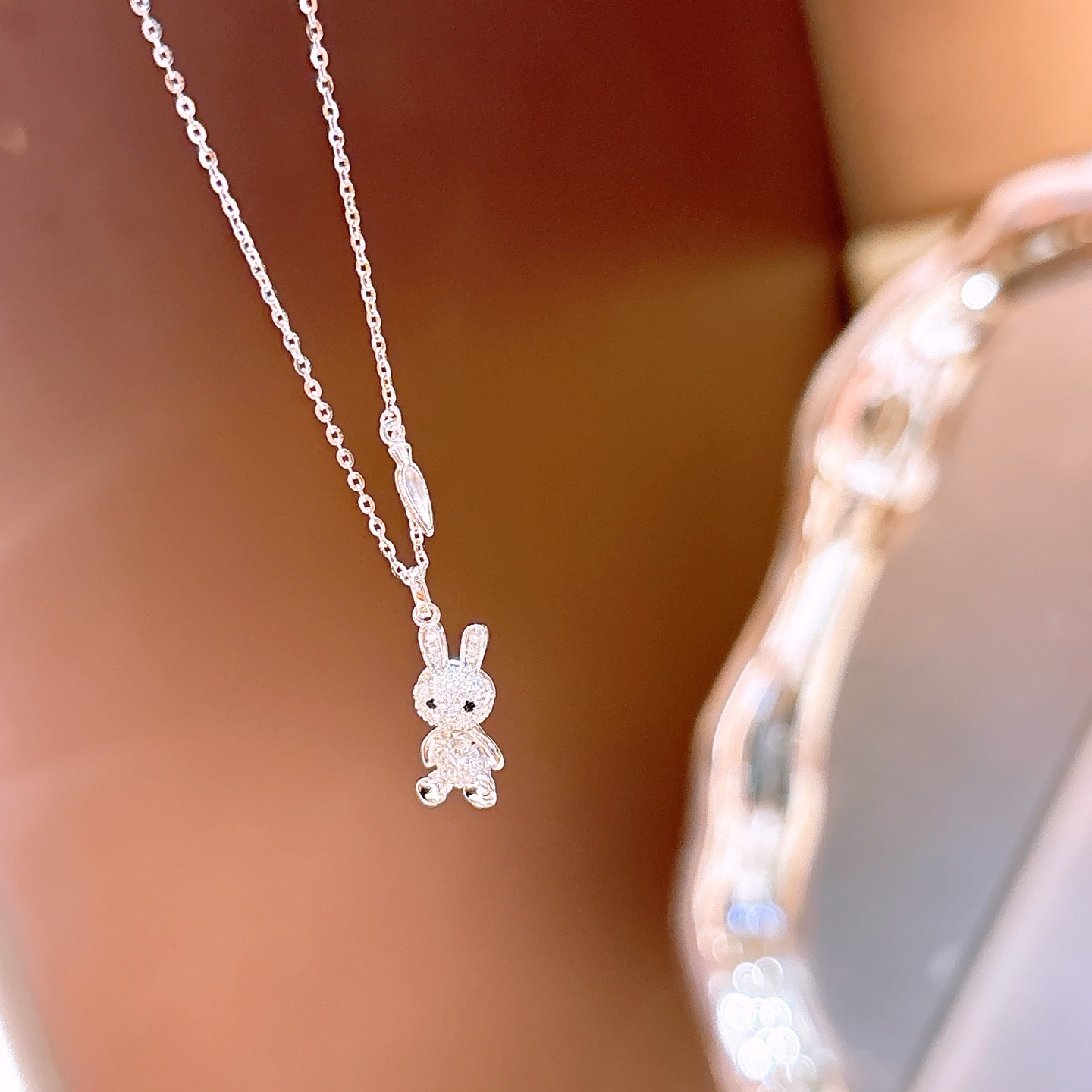 ミニマリストS925スターリングシルバーモアッサナイトネックレスシルバー 父の日