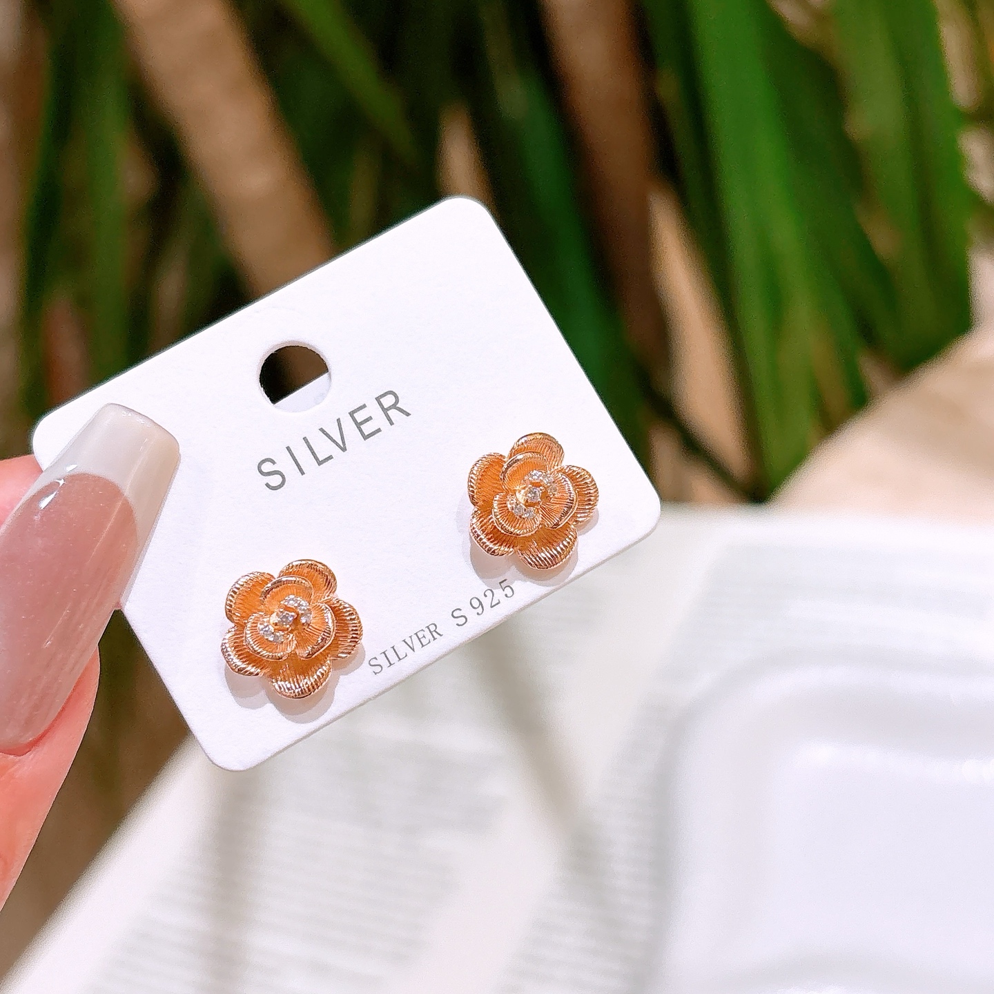 ロマンチック高品質シルバーイヤリングゴールド デート