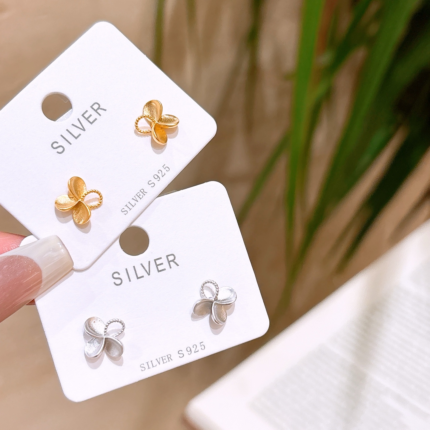 森ガールニッケル無添加銀イヤリングシルバー 誕生日