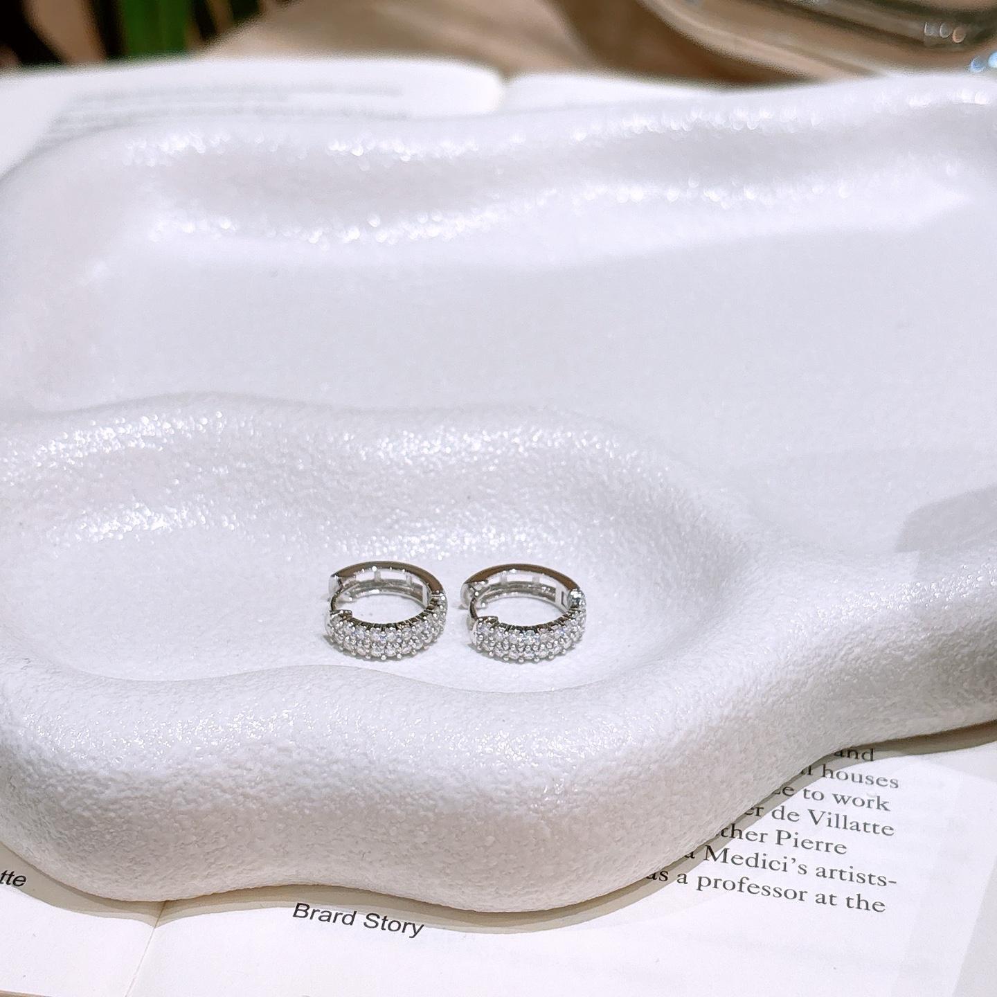 High Polish Silver Moissanite Ear Cuffs Elegant New Year Silver