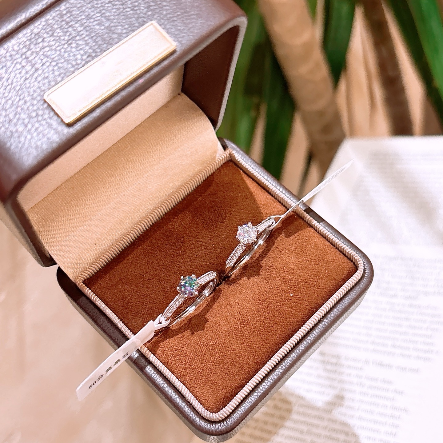 Solid Silver Moissanite Ring Forest Bestie Gift Gold