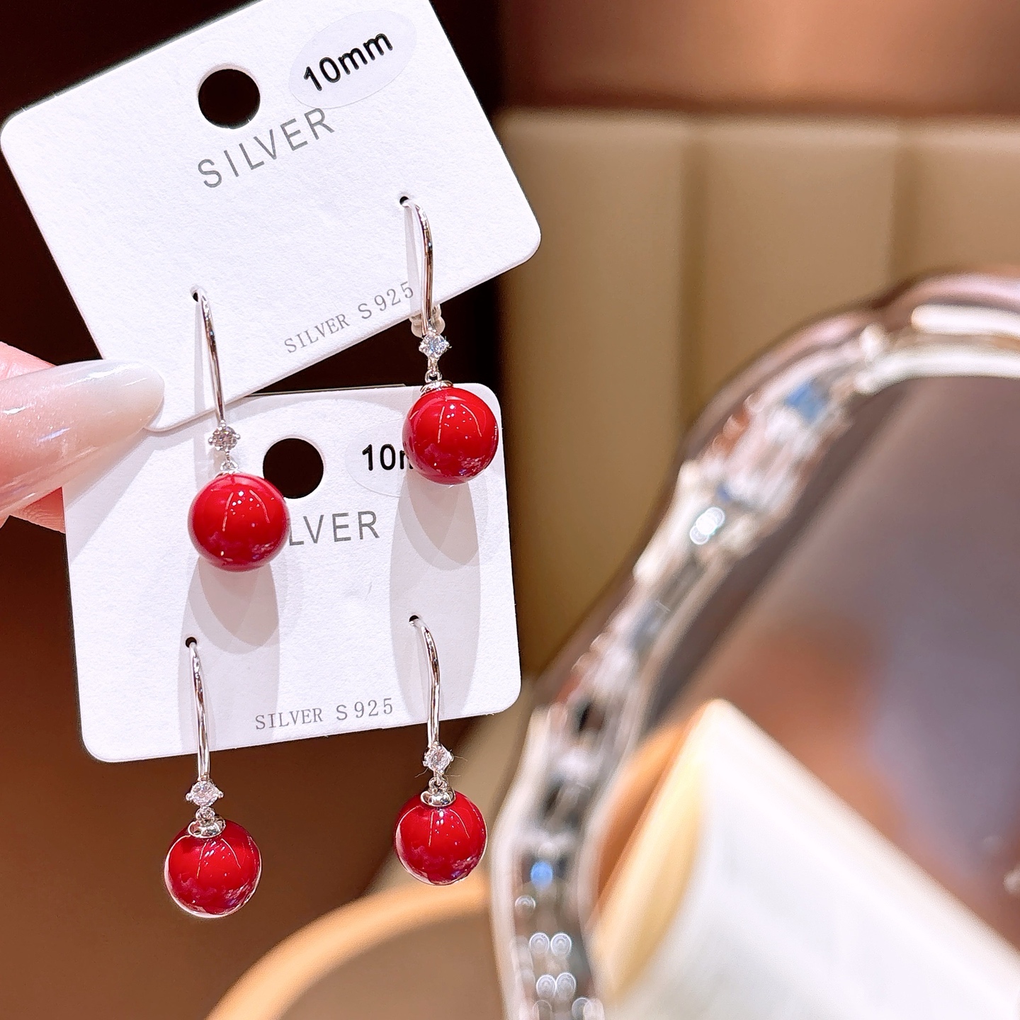 Feinsilber Ohrhänger & Fadenohrringe Künstlerisch Vatertag Gold