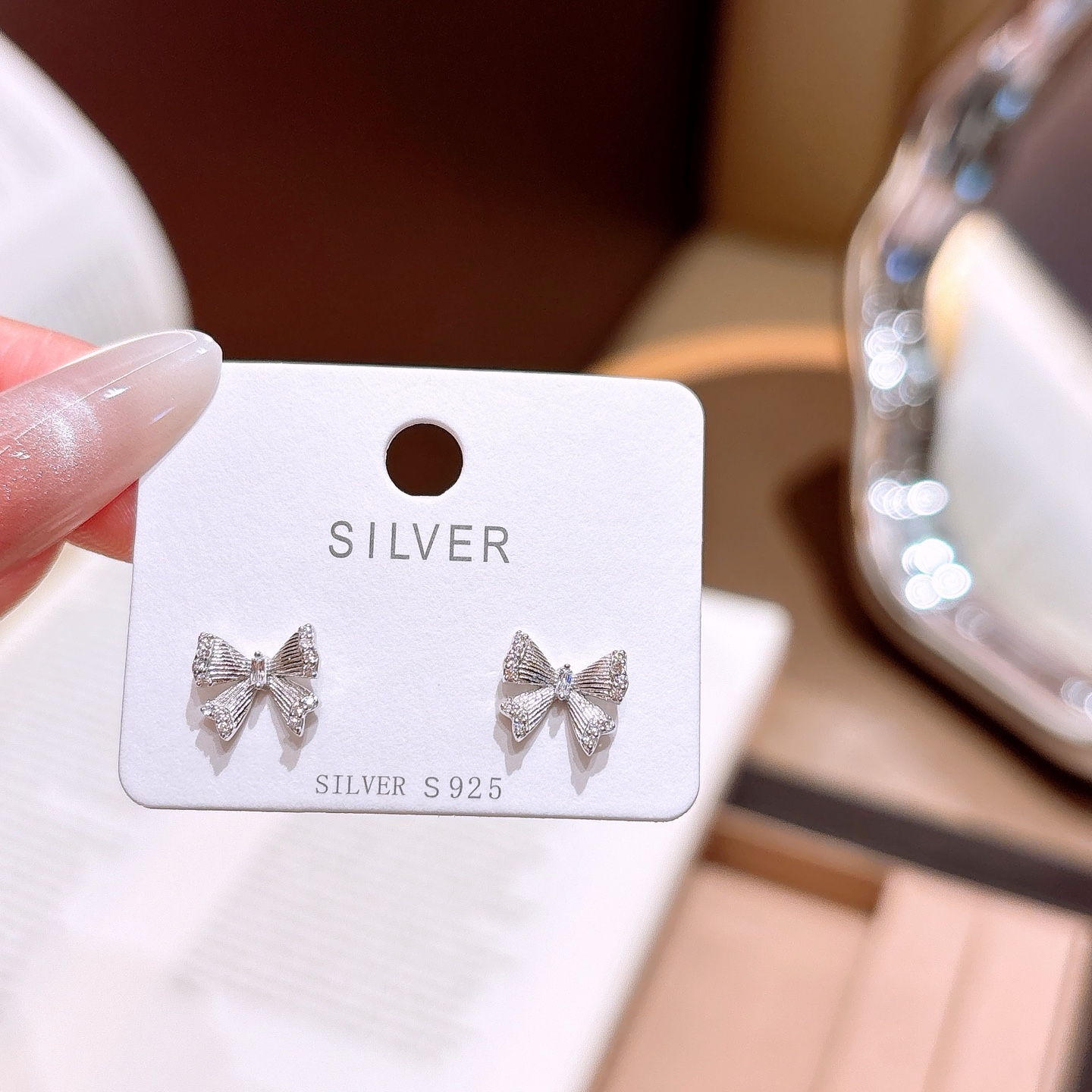 エレガント925シルバーイヤリングゴールド クリスマス