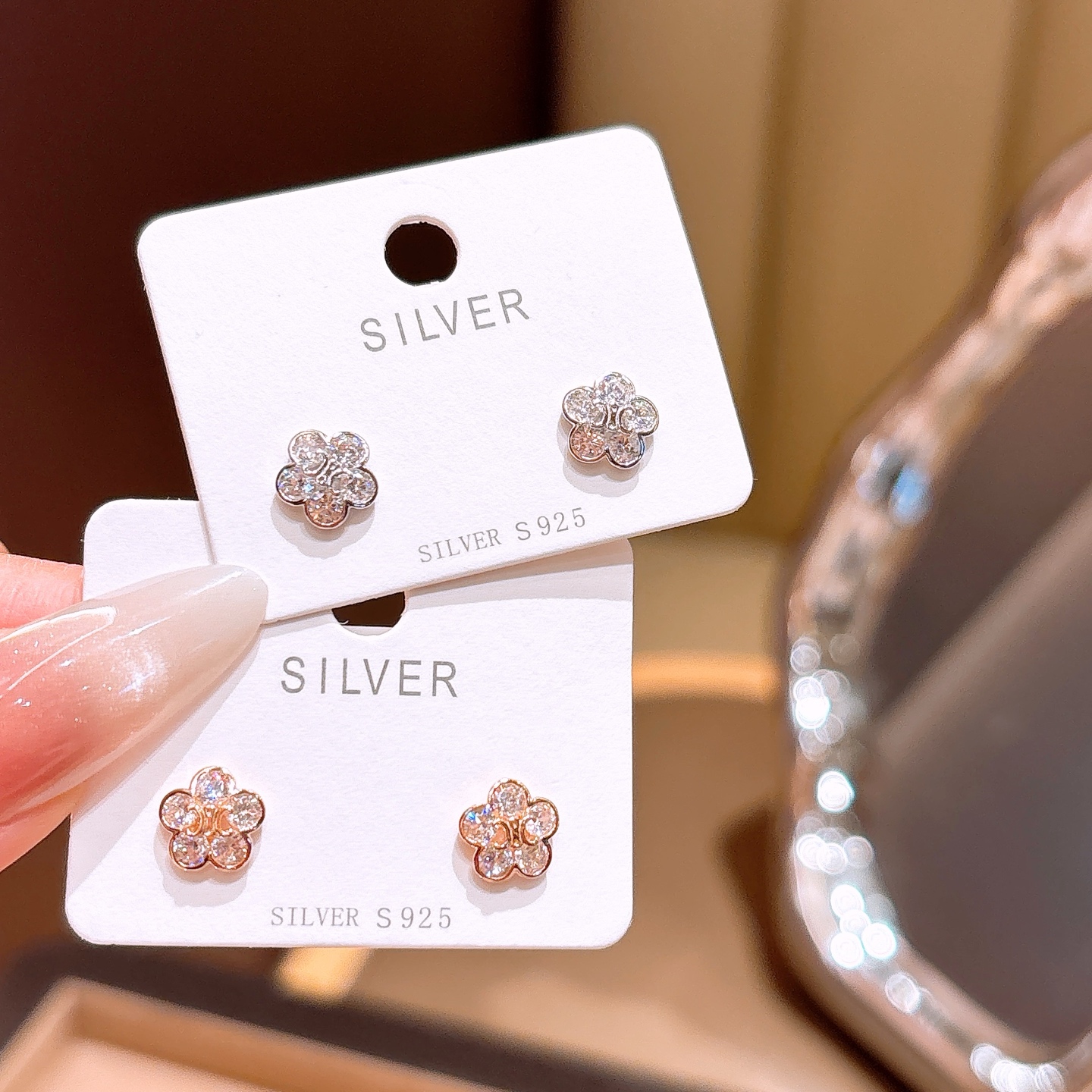 アーティスティックS925スターリングシルバーイヤリングシルバー バレンタインデー