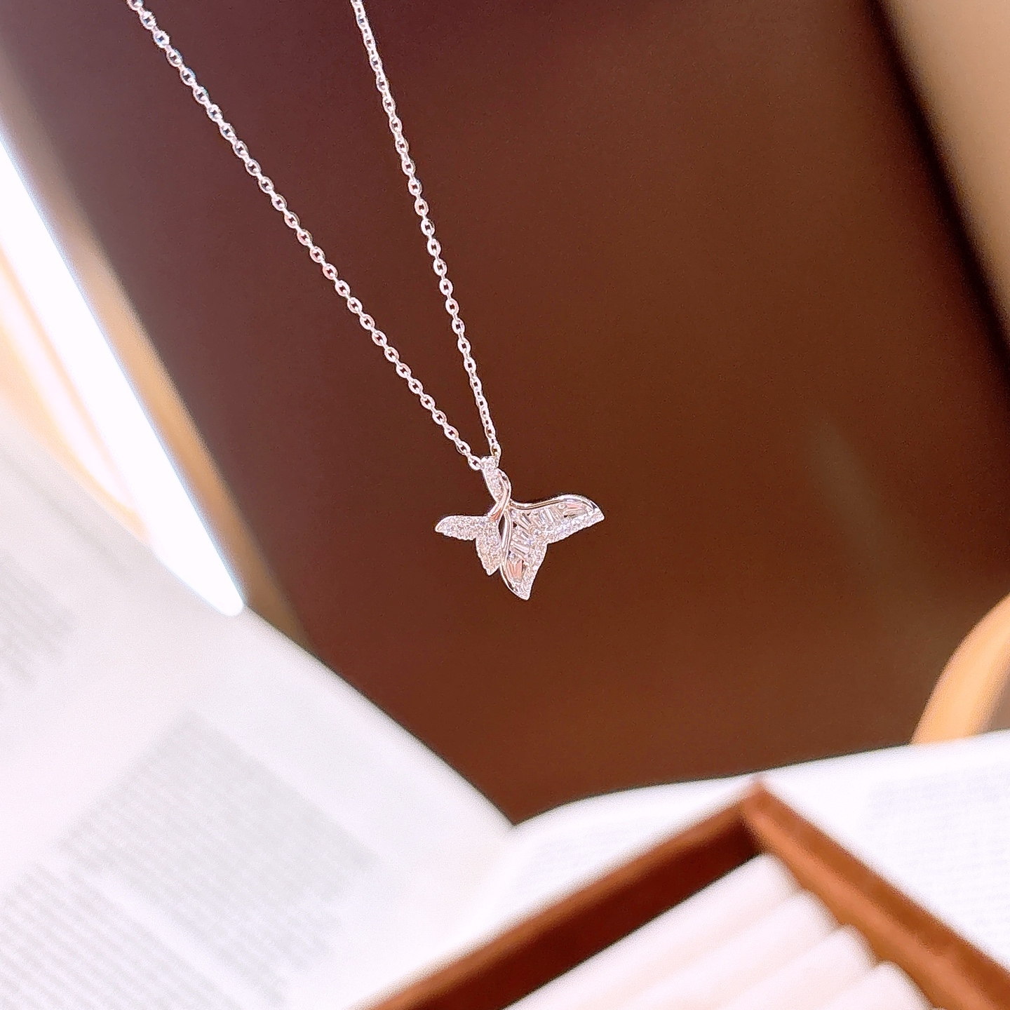 Nickel Free Silver Moissanite Necklace Intellectual Teacher's Day Gold