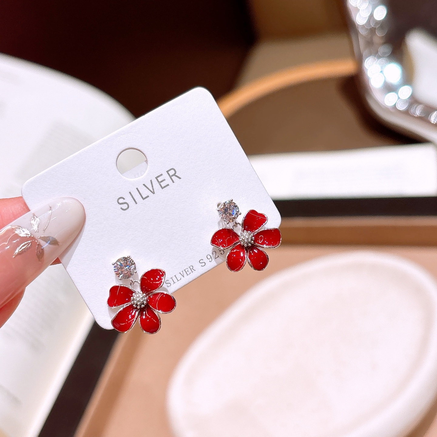 ラグジュアリーS925スターリングシルバーイヤリングシルバー 母の日