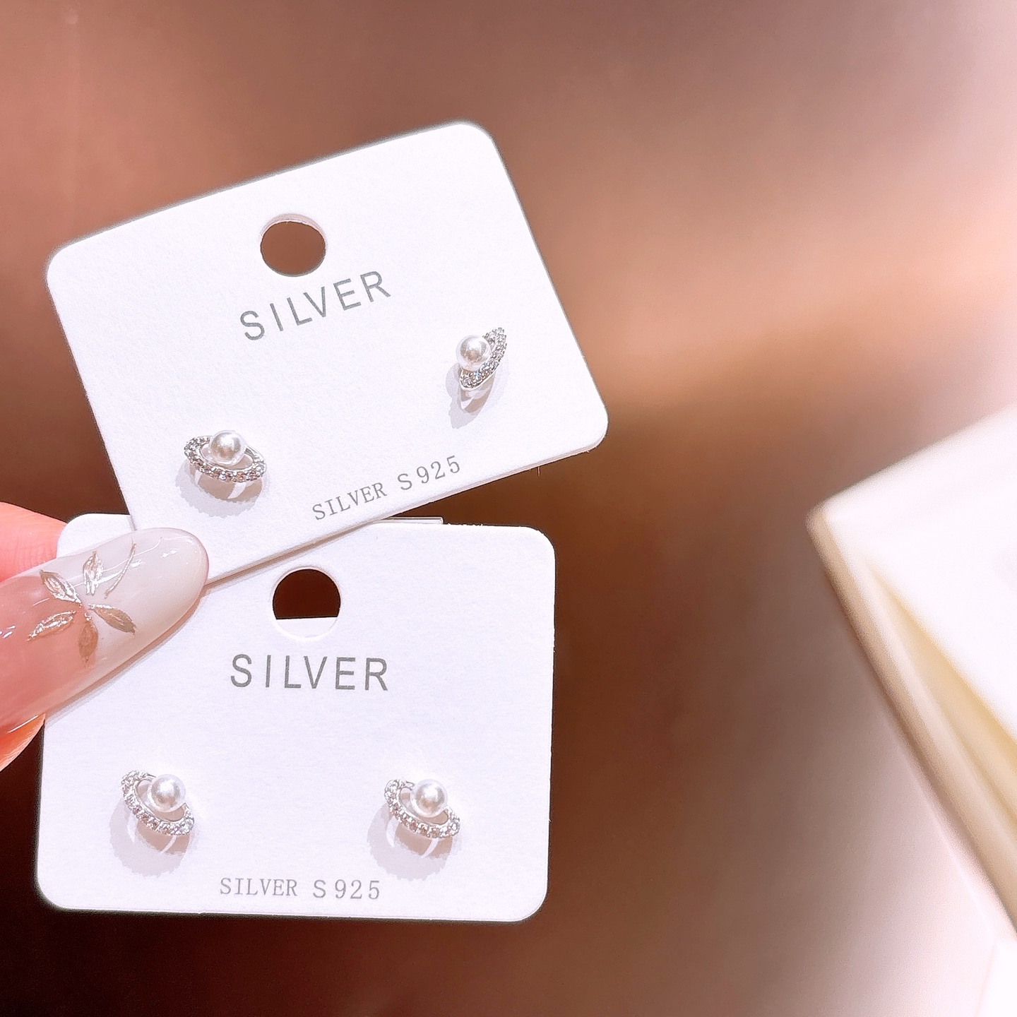 インスタ風低アレルギー銀イヤリングシルバー 父の日