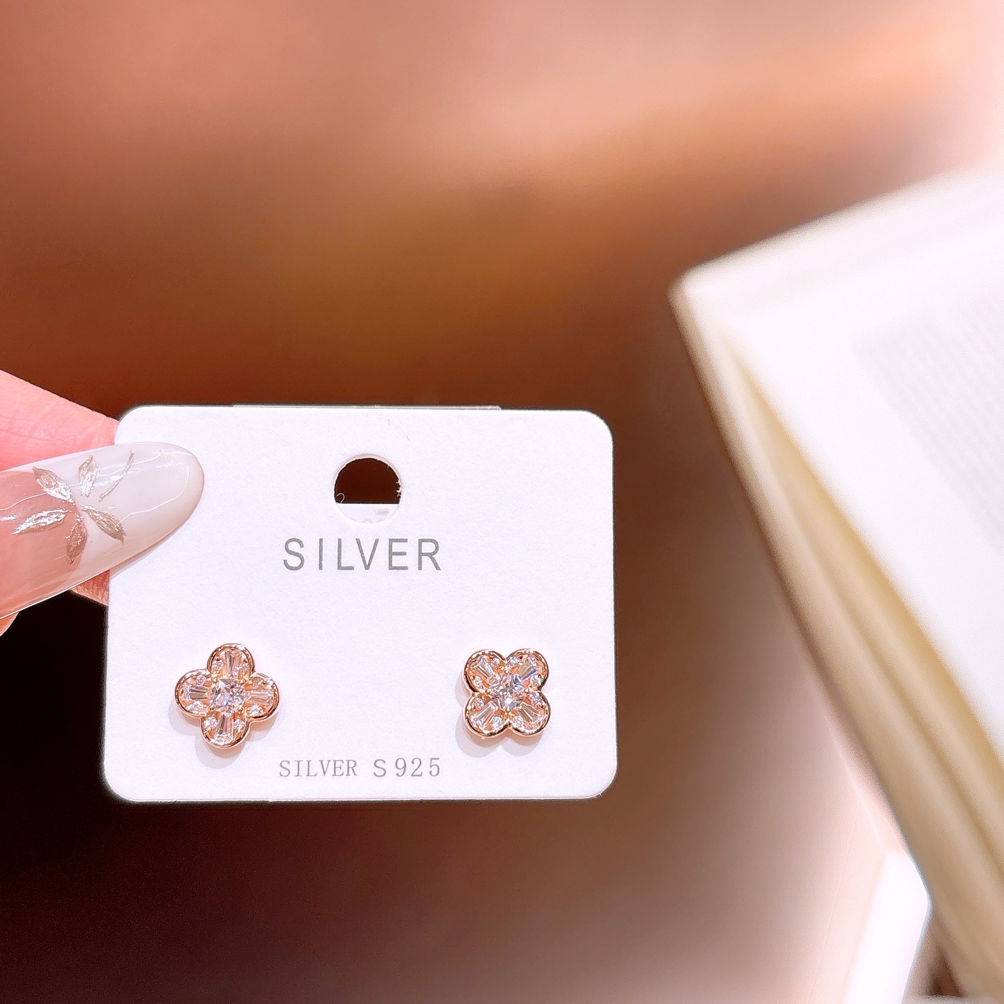 エレガント低アレルギー銀イヤリングゴールド ギフト