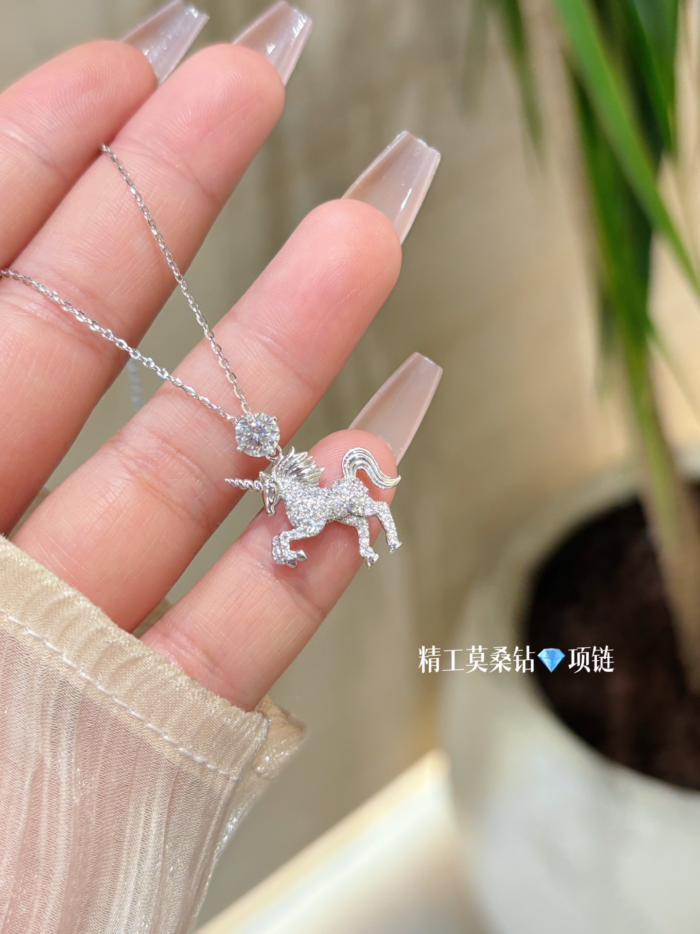 Fine Silver Moissanite Necklace Ultra Minimal Date Night Silver