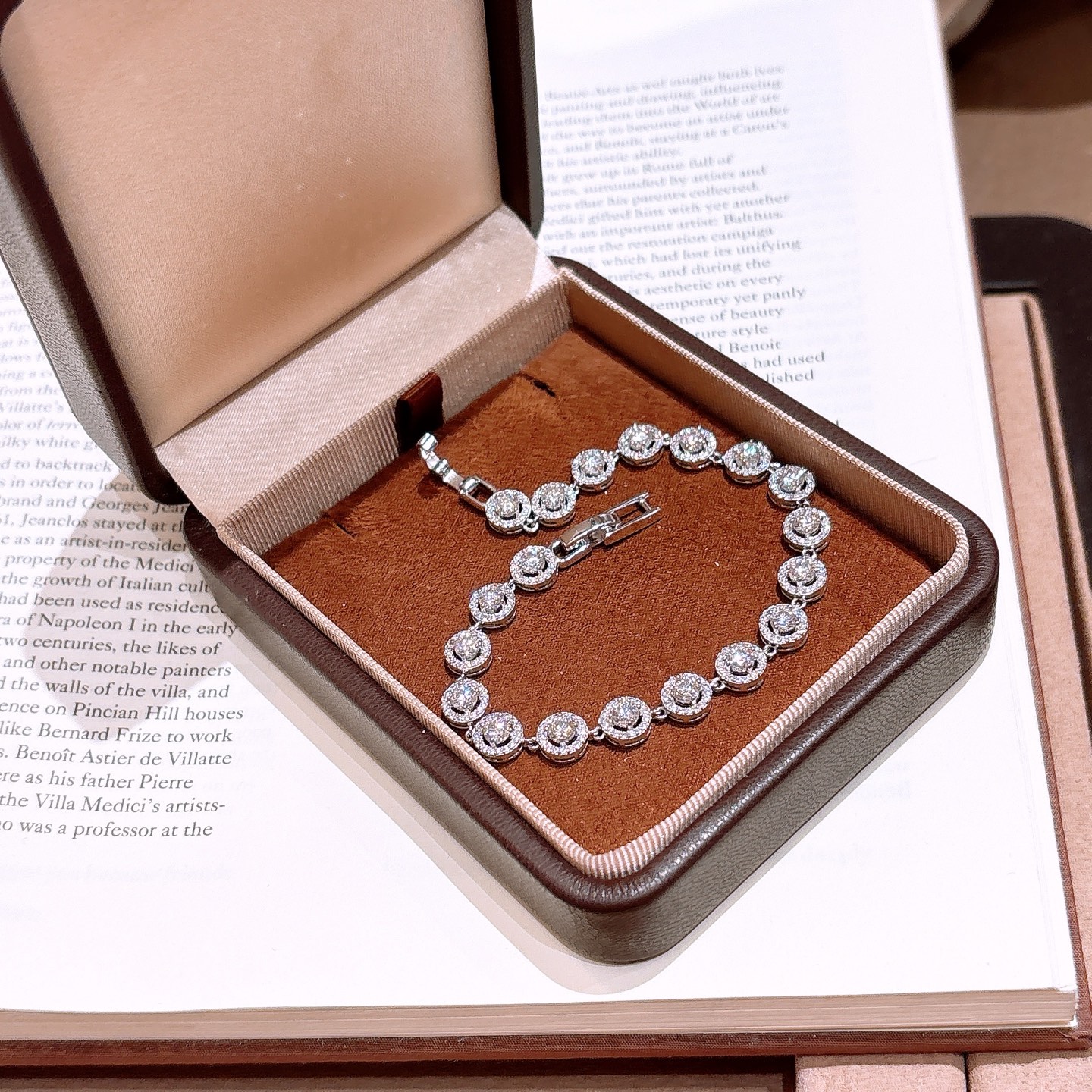 Nickel Free Silver Moissanite Bracelet French Travel Silver