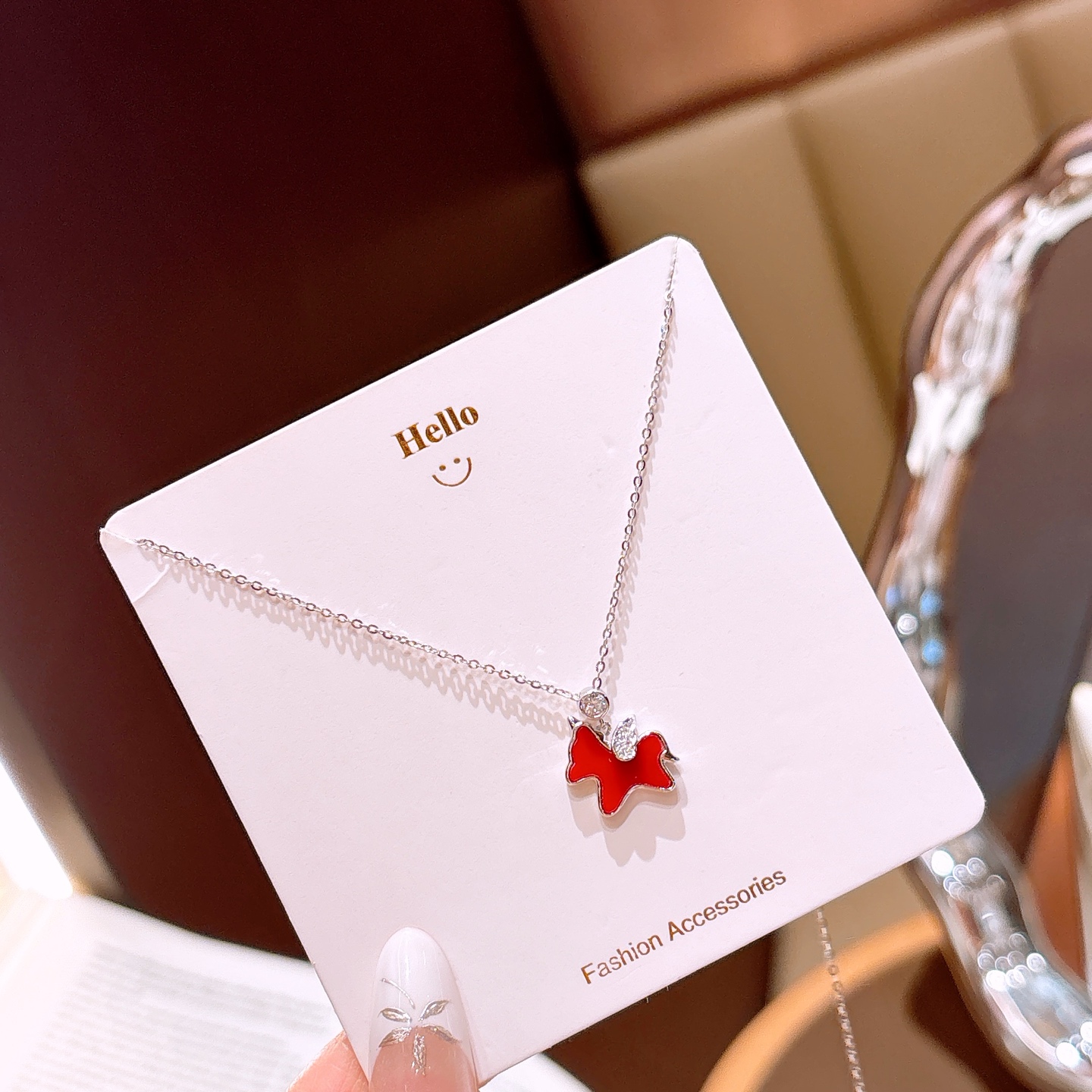 High Polish Silver Moissanite Necklace Premium Date Night Silver