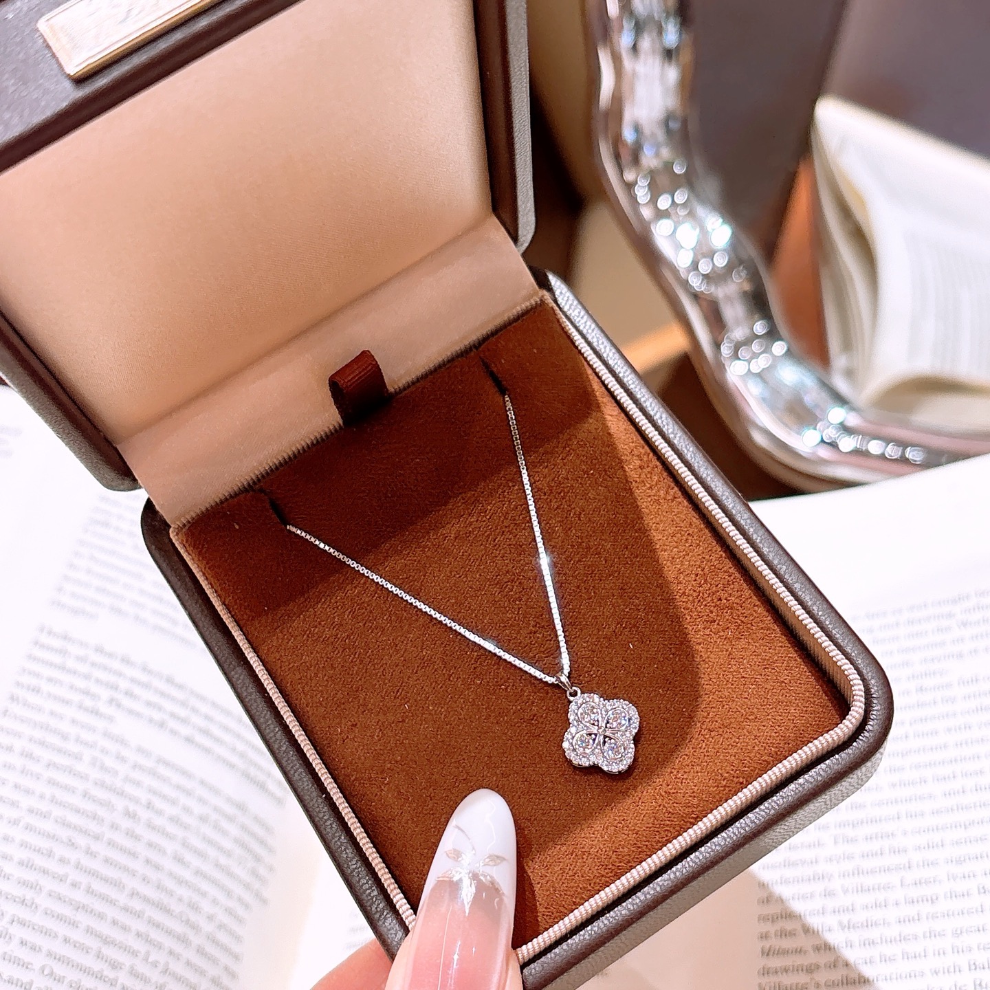 Feinsilber Moissanit Kette Präzision Heiratsantrag Gold