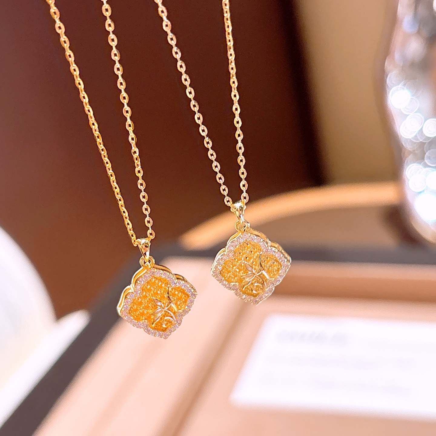 森ガール低アレルギー銀ネックレスゴールド ウェディングギフト