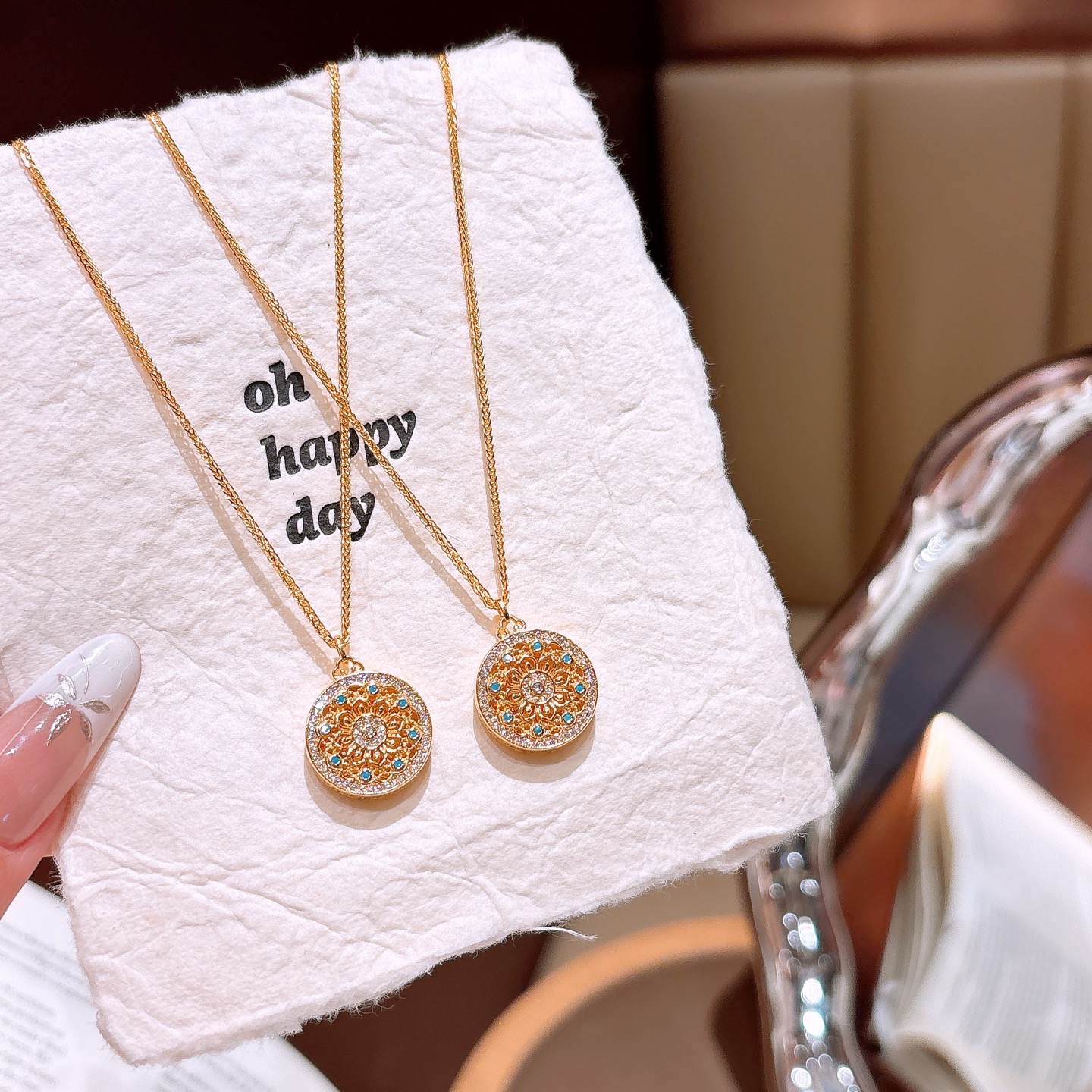 ファッションS925スターリングシルバーネックレスゴールド 告白