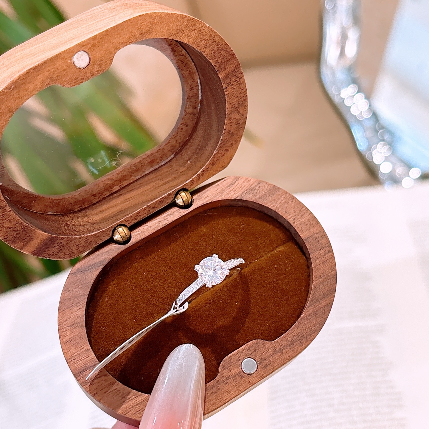 S925 Sterling Silver Moissanite Ring Playful Valentine's Day Silver