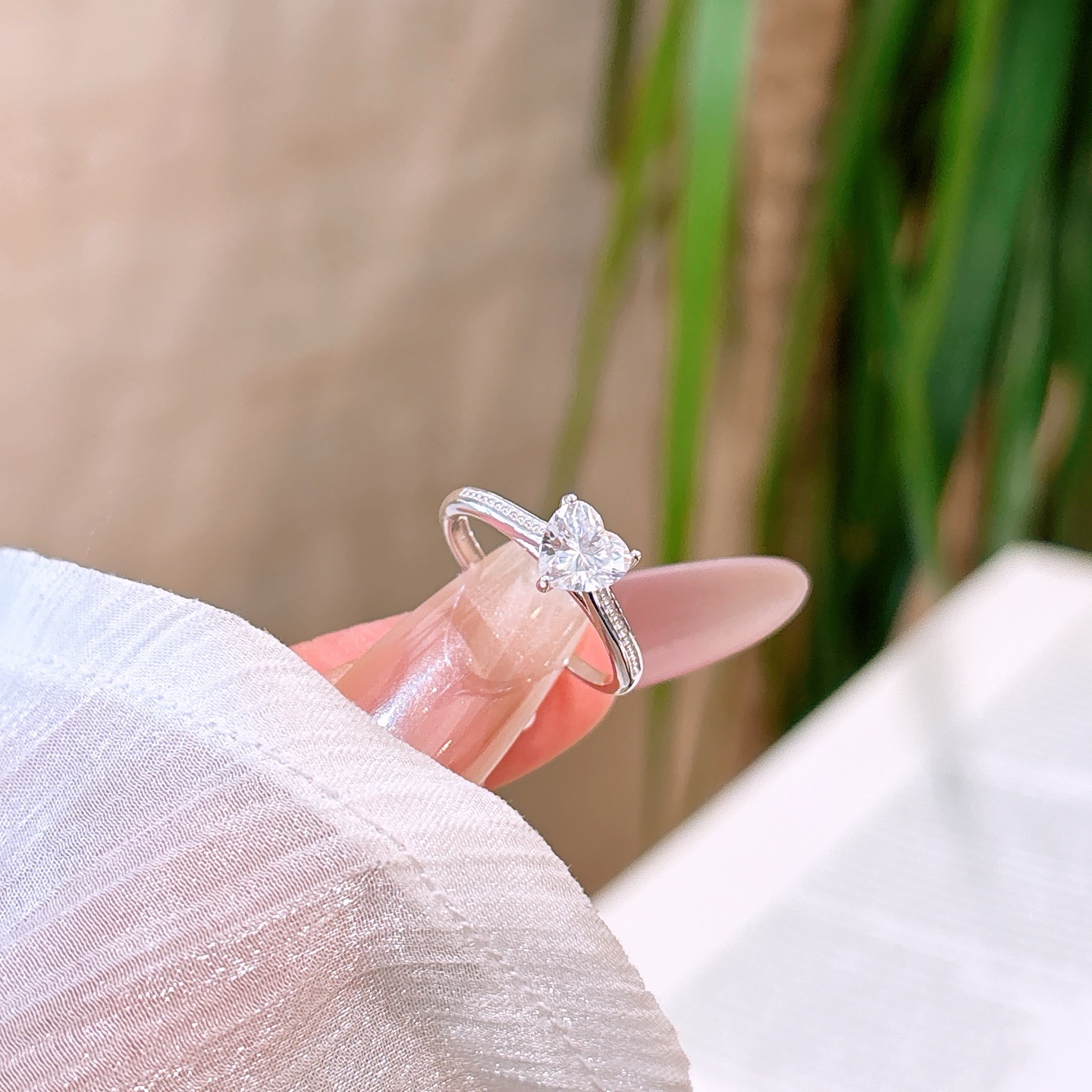 Nickel Free Silver Moissanite Ring Minimalist Wedding Favor Silver