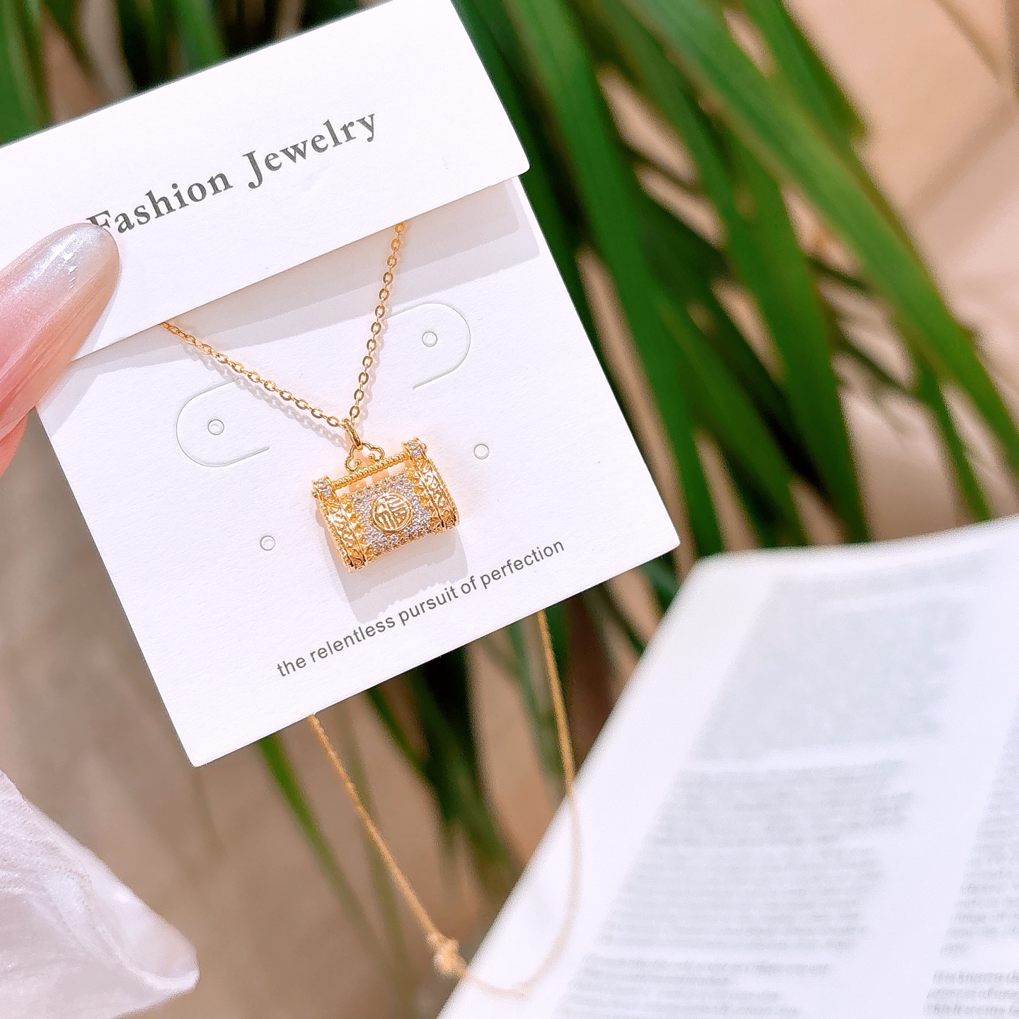 ロマンチックニッケル無添加銀ネックレスゴールド 父の日