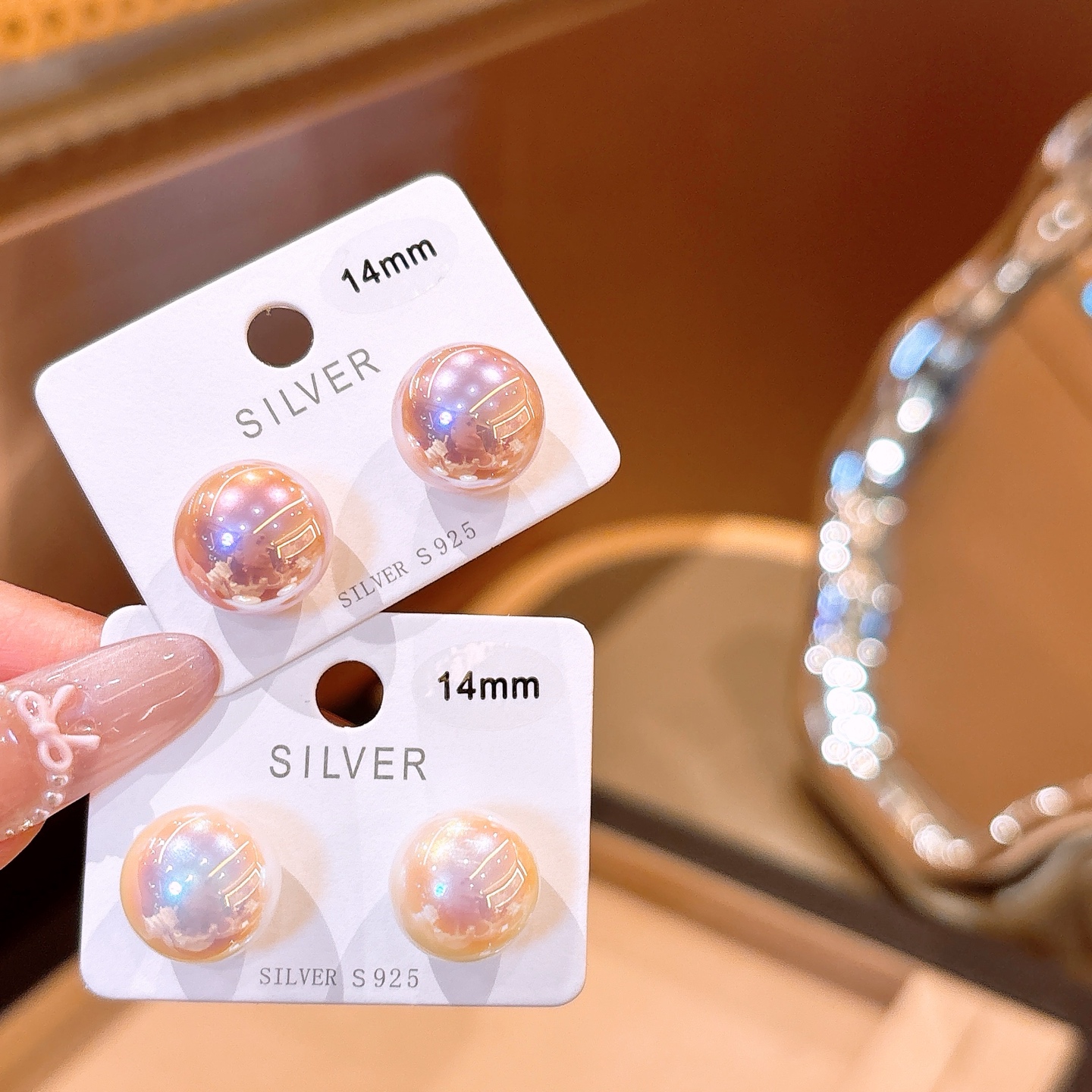 Fine Silver Earrings Pure Engagement Gold