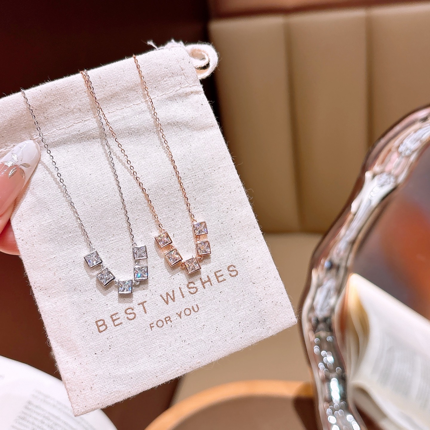 レトロS925スターリングシルバーネックレスゴールド 通勤