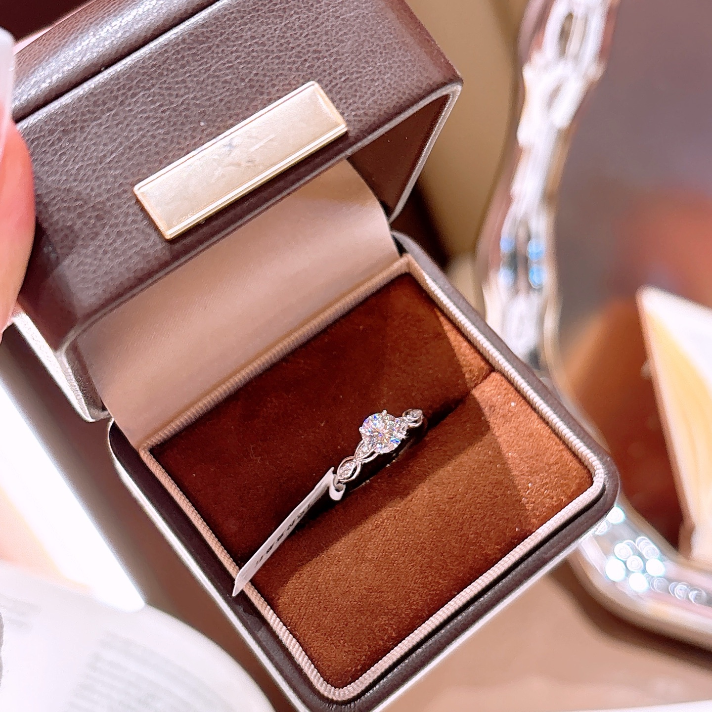 High Polish Silver Moissanite Ring Girly Bestie Gift Gold