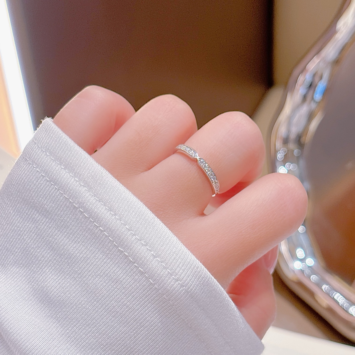 清純925シルバーモアッサナイトリングシルバー クリスマス