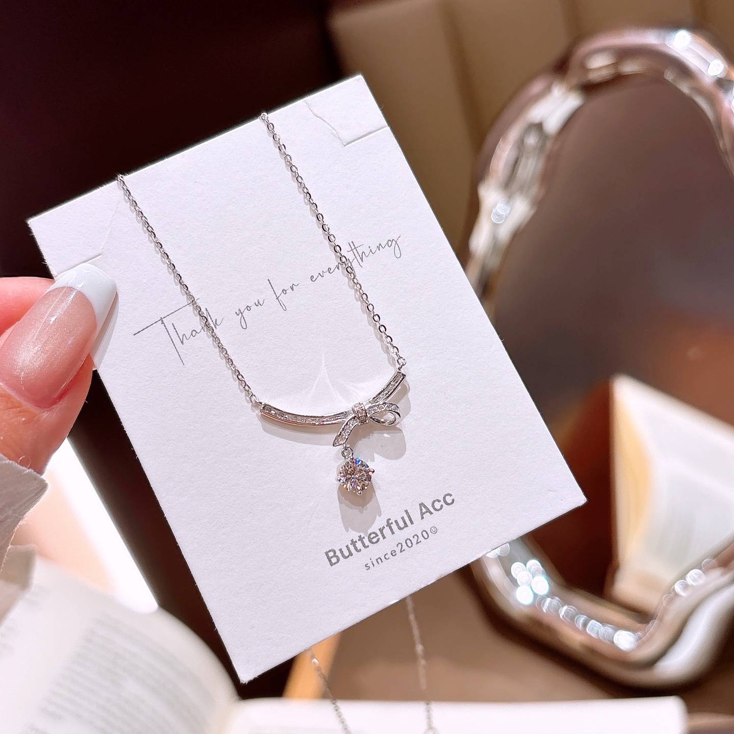 Nickel Free Silver Moissanite Necklace Soft Housewarming Gold