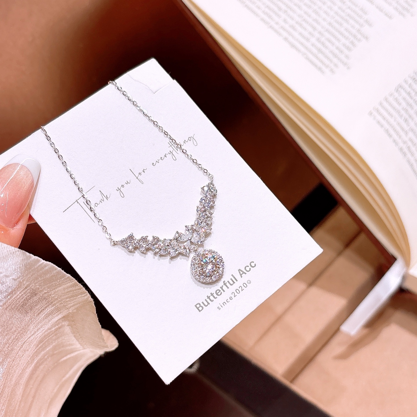 925 Silver Moissanite Necklace Pure Wedding Favor Silver