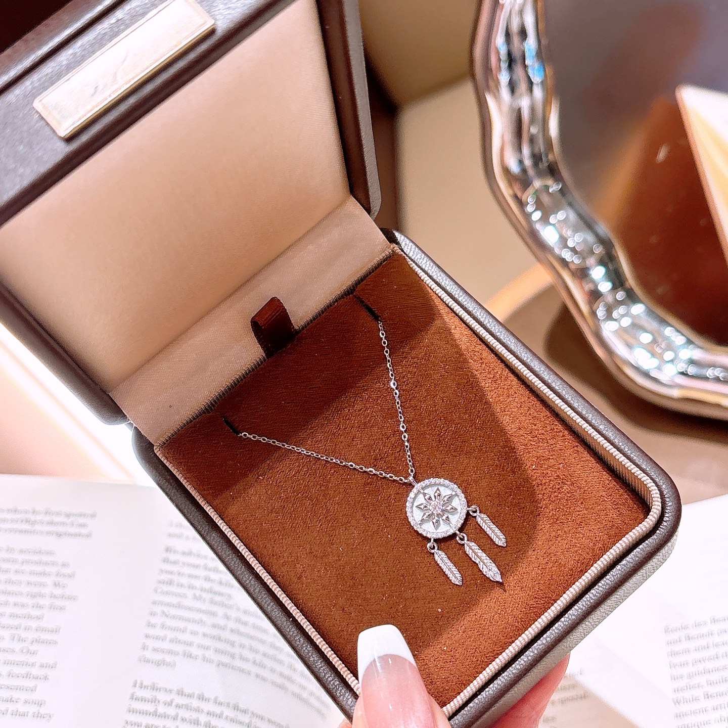 High Polish Silver Necklace Pure Gift for Her Silver