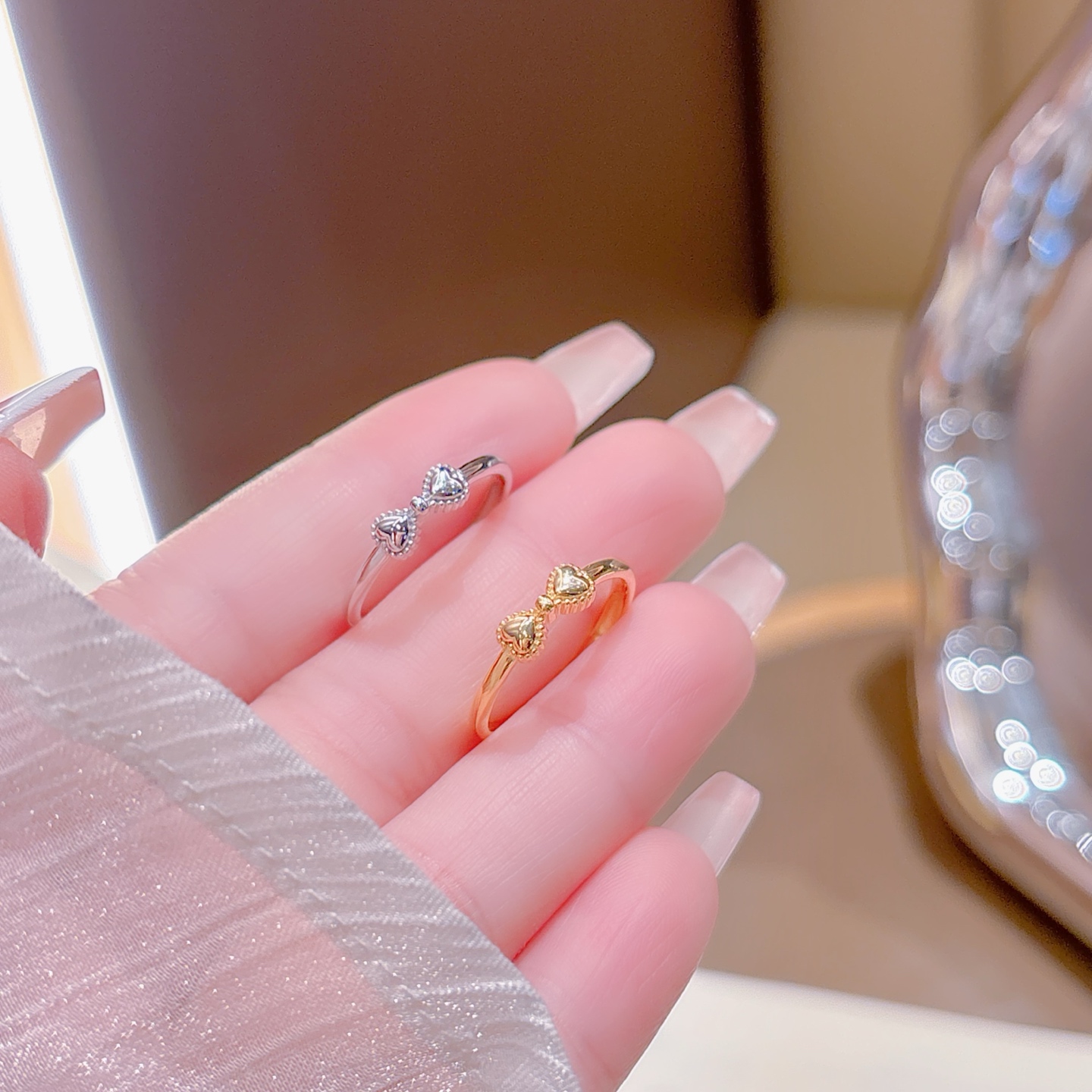 Fine Silver Ring Dainty Workplace Silver