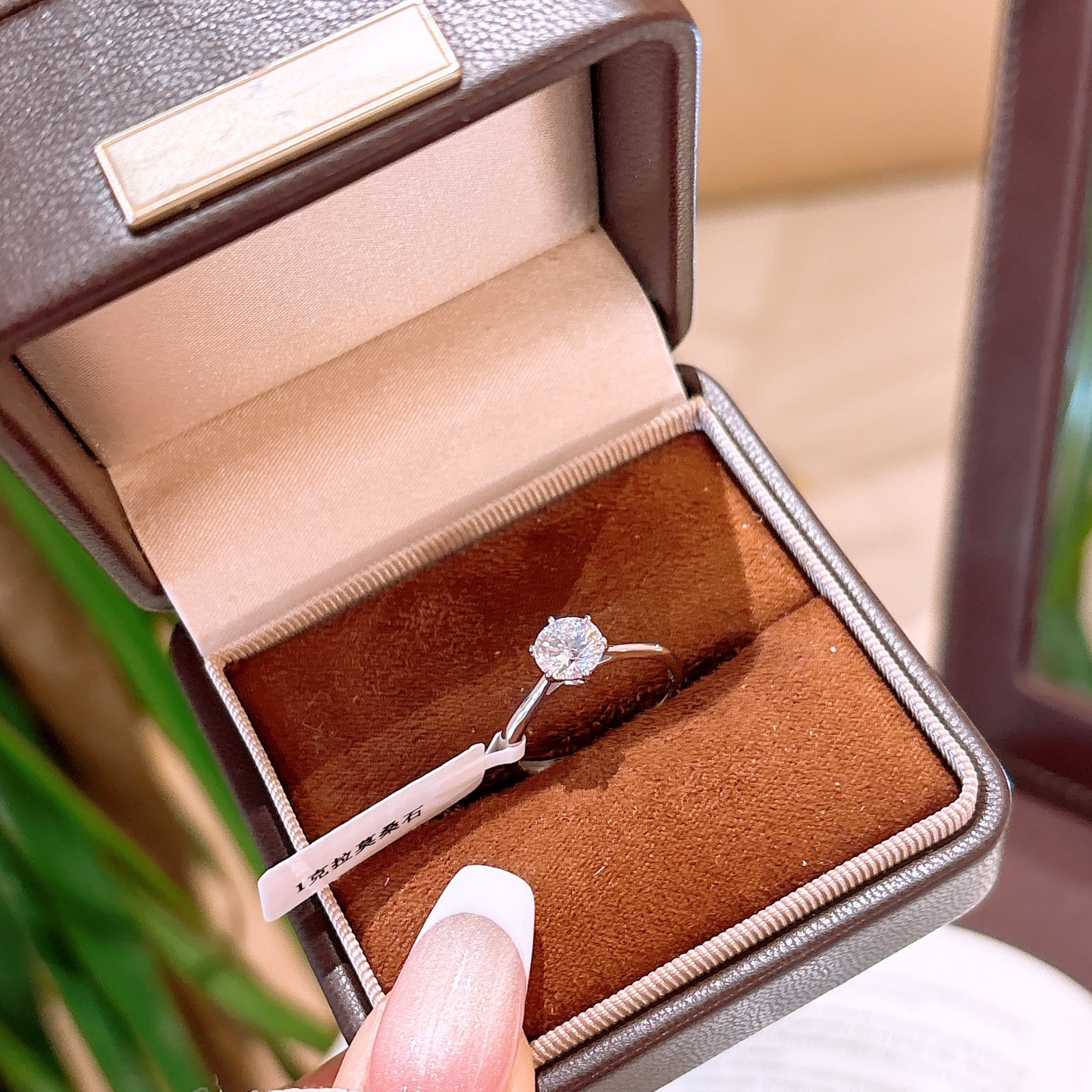 Solid Silver Moissanite Ring Cute Valentine's Day Silver