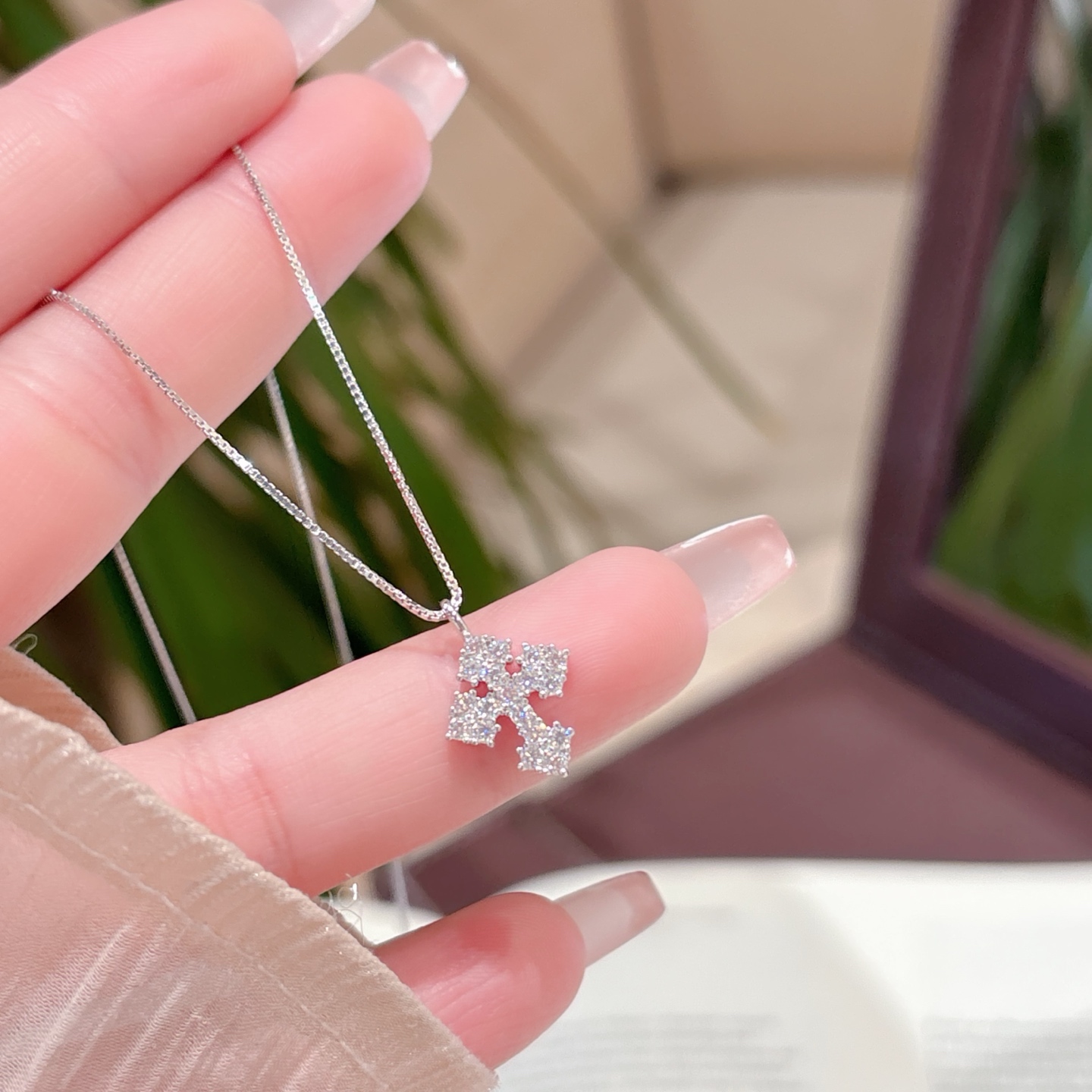 S925 Sterling Silver Moissanite Necklace Ultra Minimal Everyday Wear