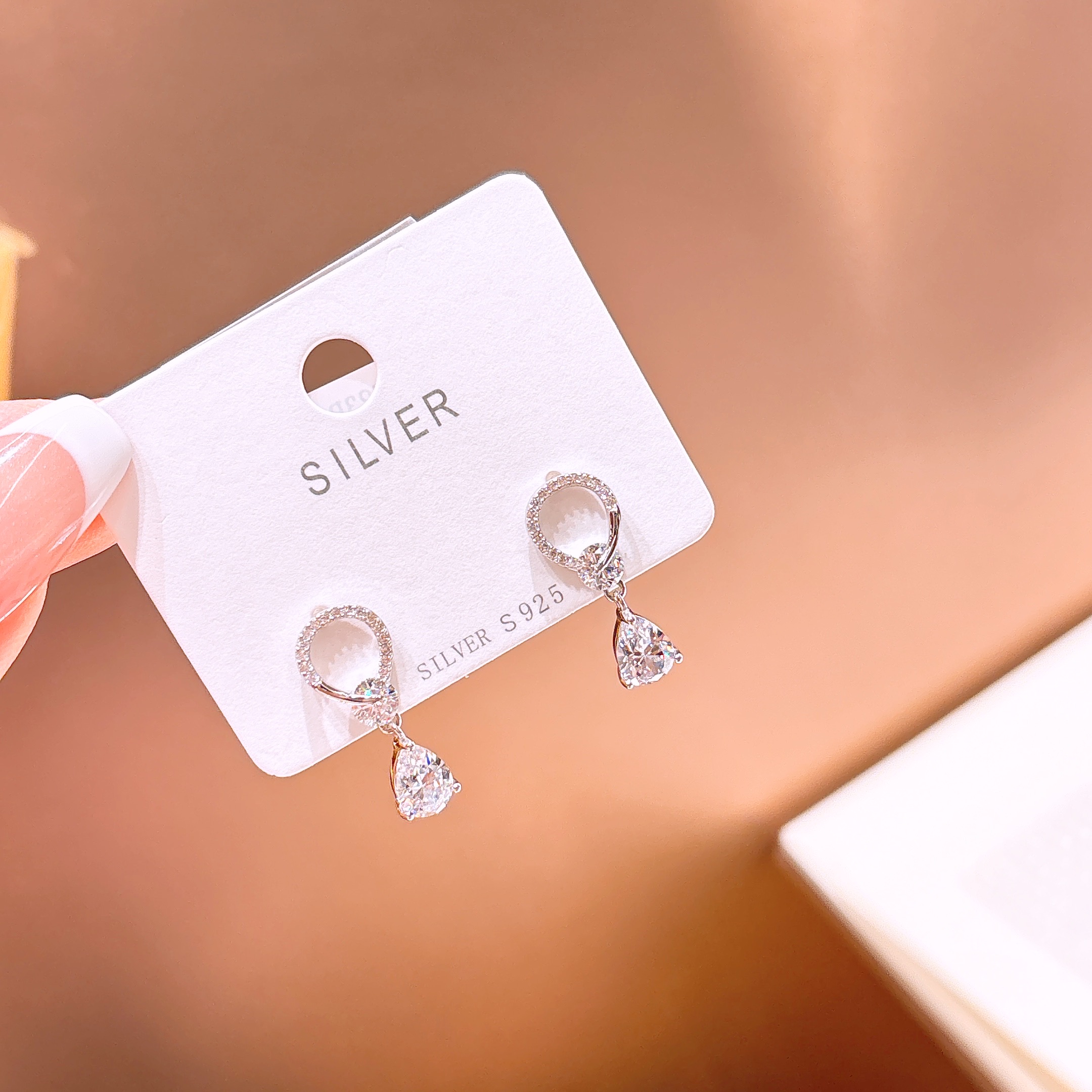 フレッシュS925スターリングシルバーイヤリングゴールド 誕生日