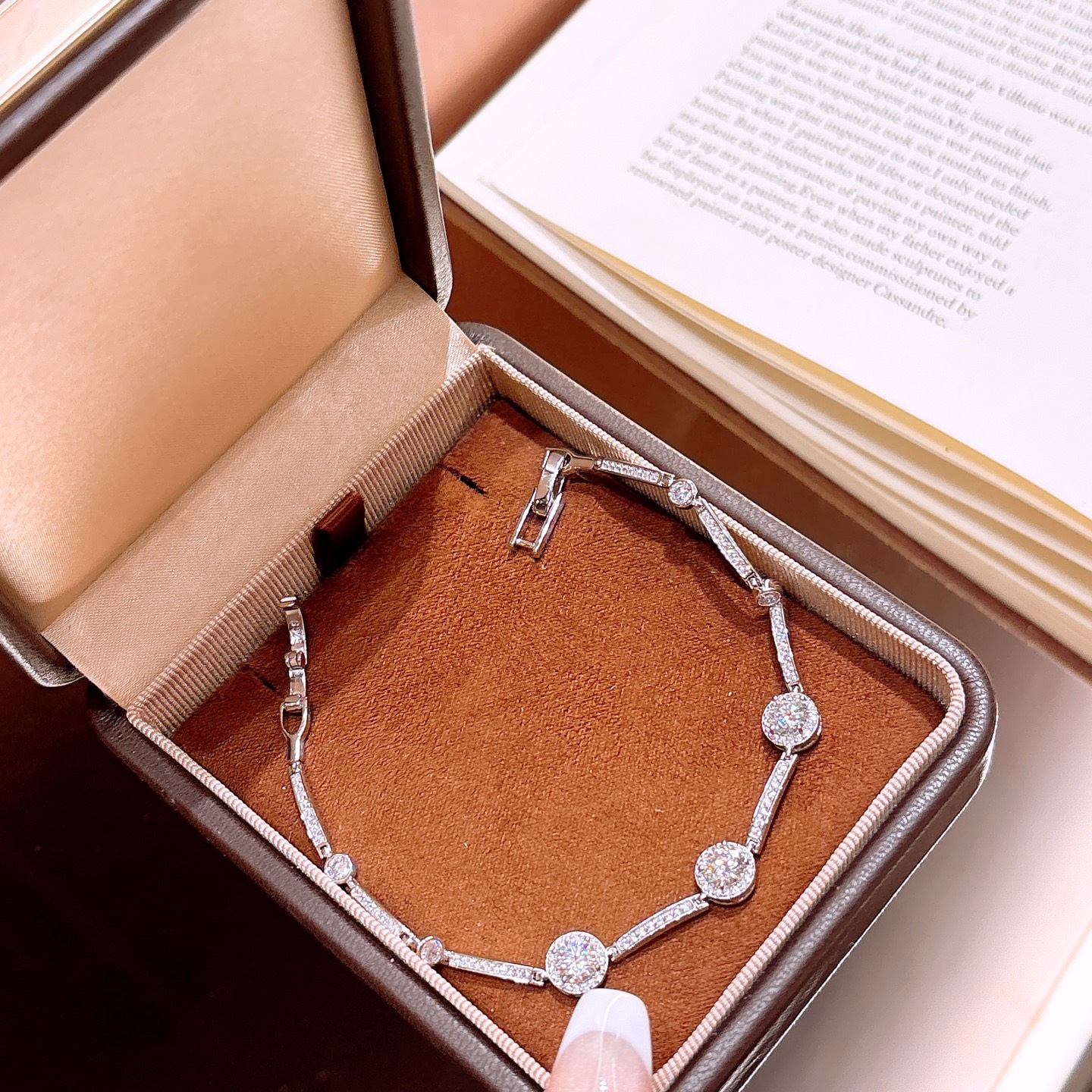 Nickel Free Silver Moissanite Bracelet Sweet & Cool Engagement Silver