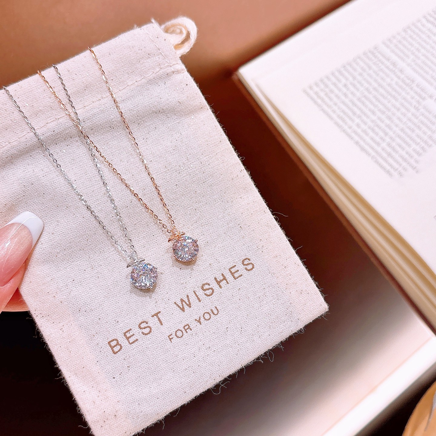 知性的S925スターリングシルバーネックレスゴールド バレンタインデー