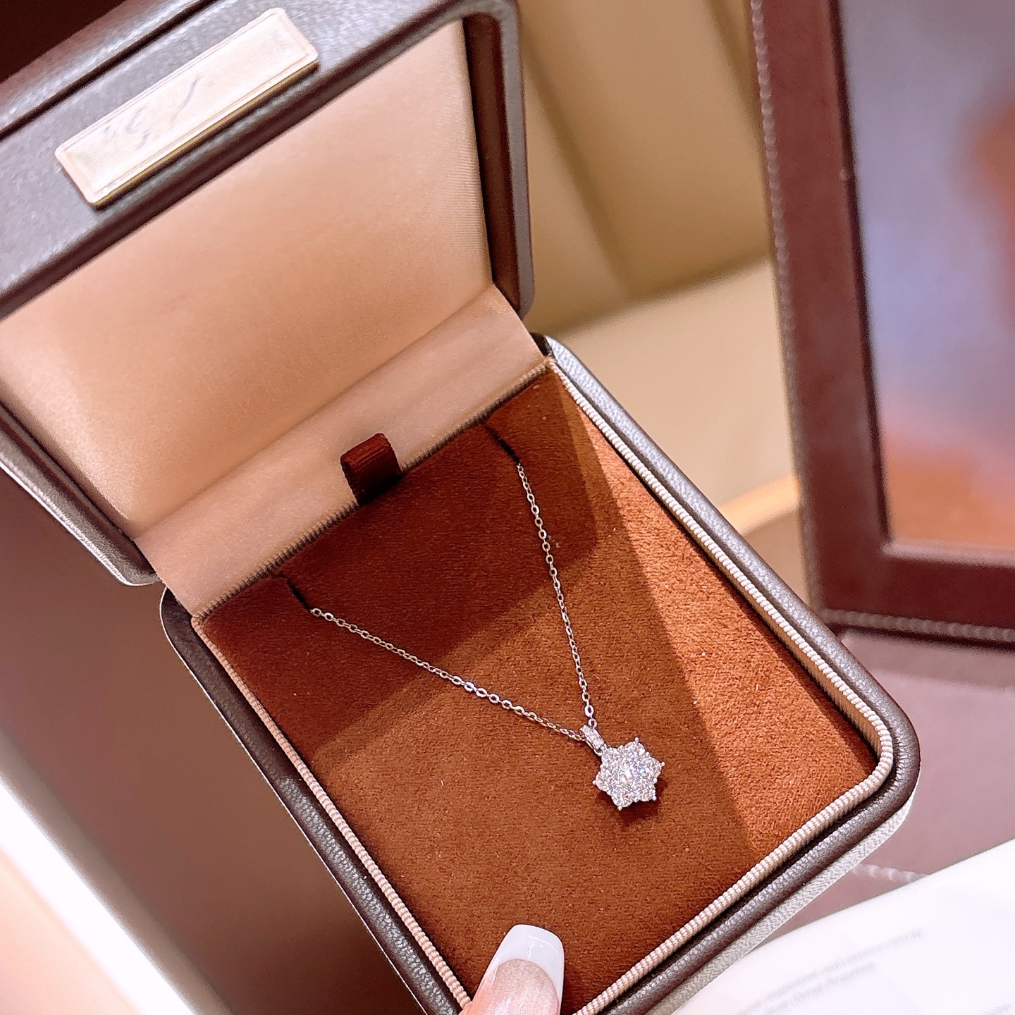 Massivsilber Moissanit Kette Künstlerisch Alltag Silber